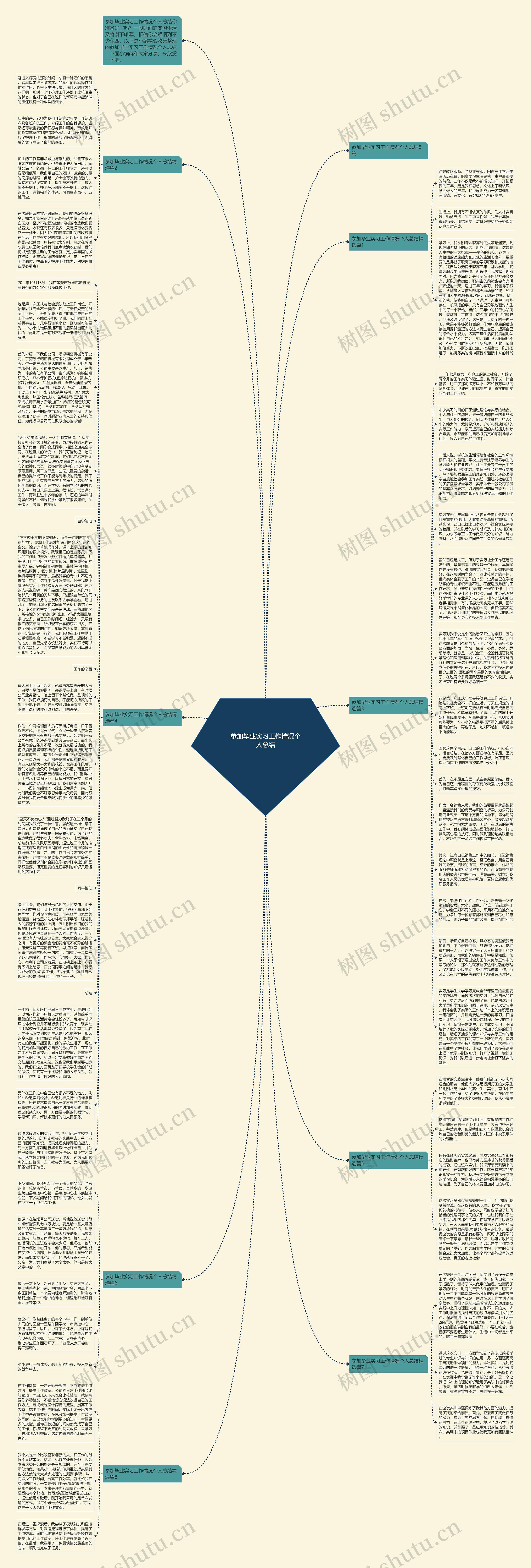 参加毕业实习工作情况个人总结思维导图