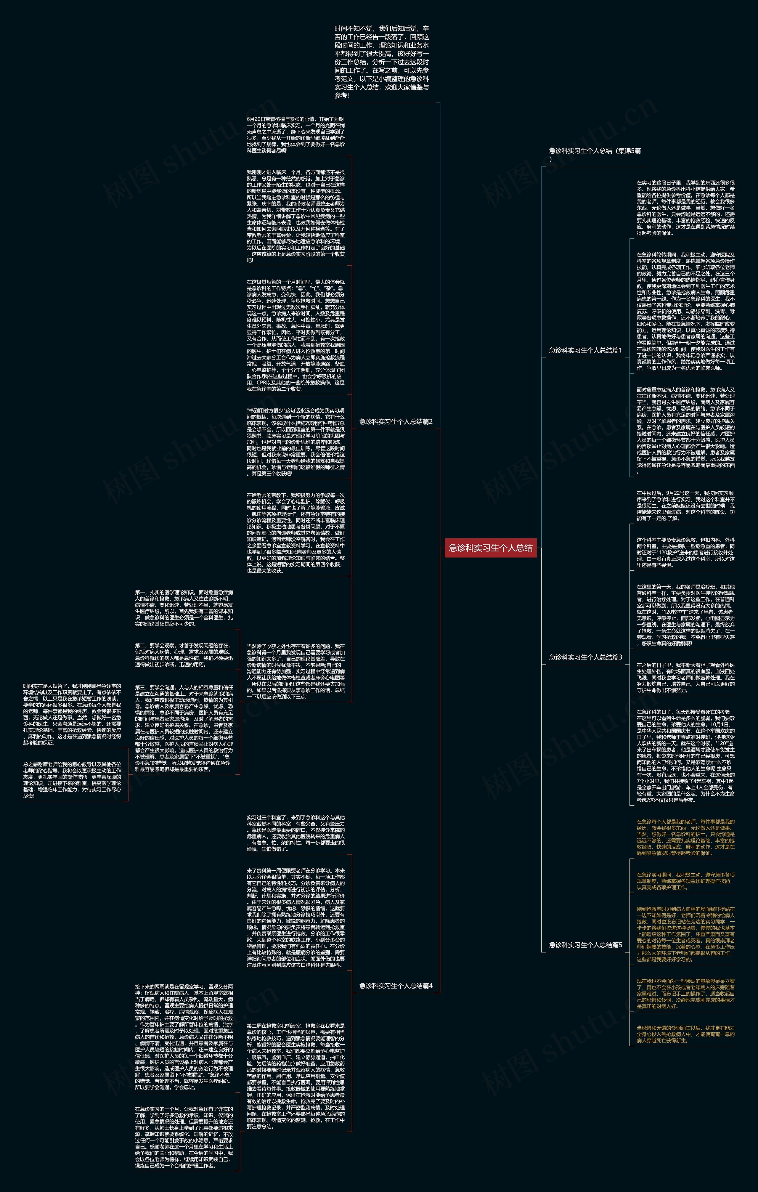 急诊科实习生个人总结思维导图