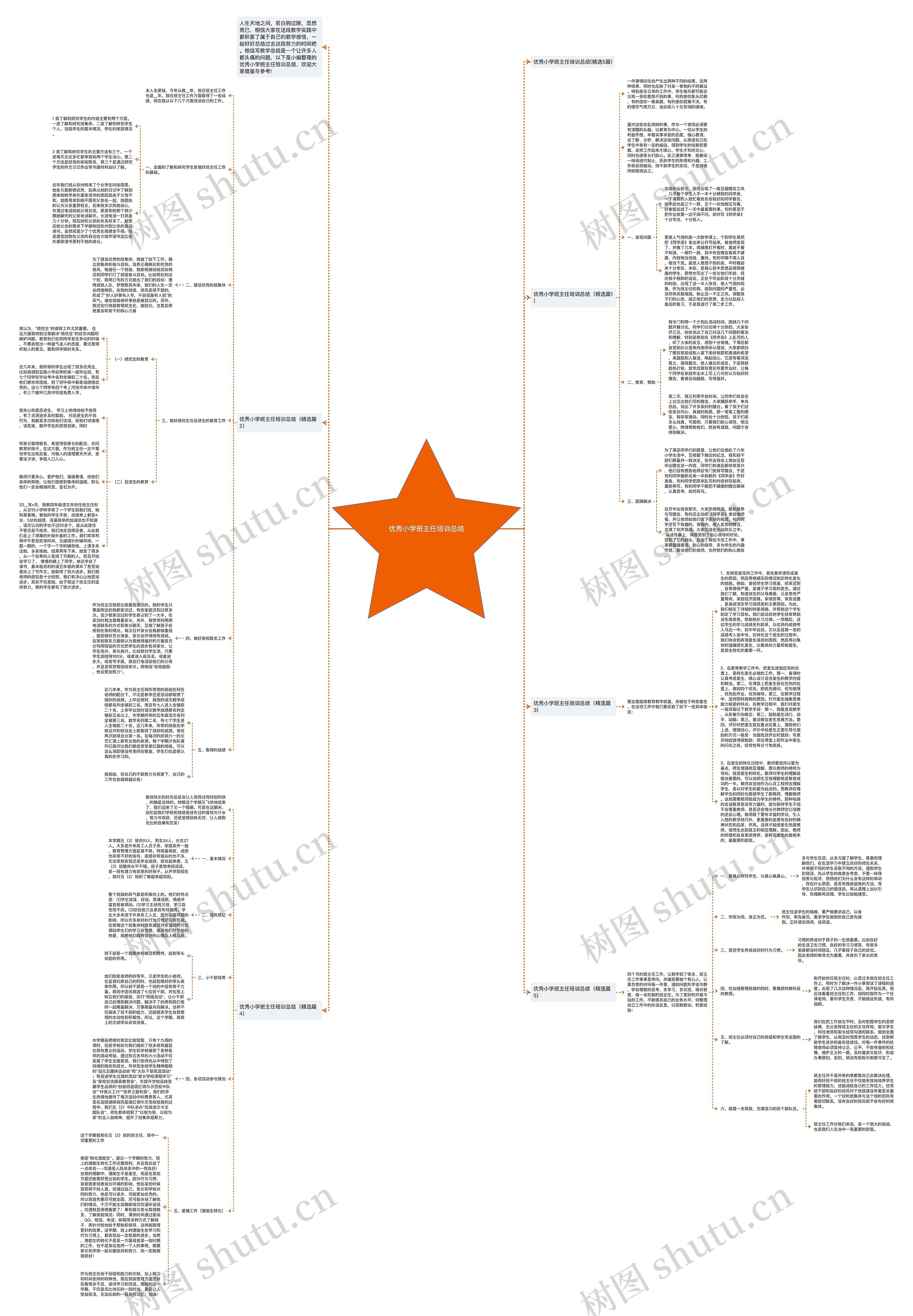 优秀小学班主任培训总结思维导图