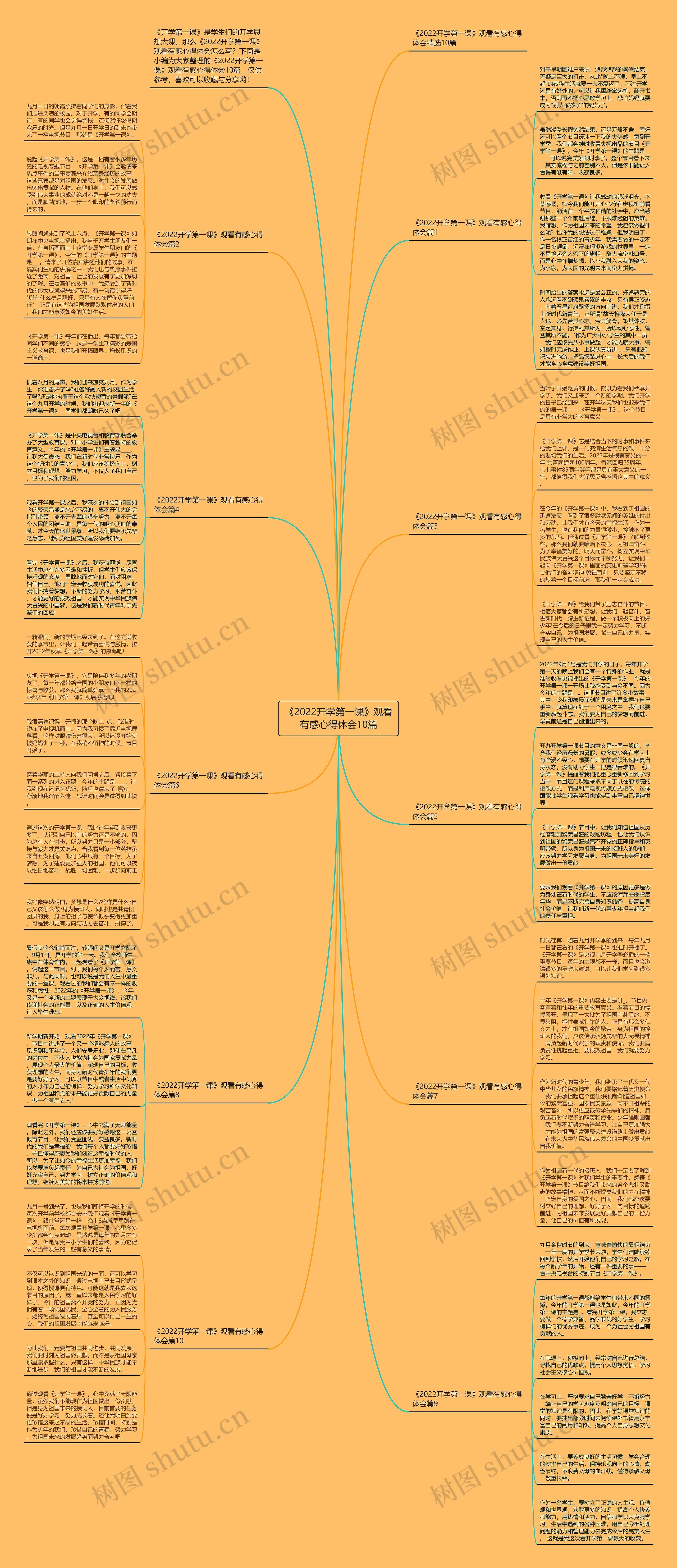 《2022开学第一课》观看有感心得体会10篇思维导图
