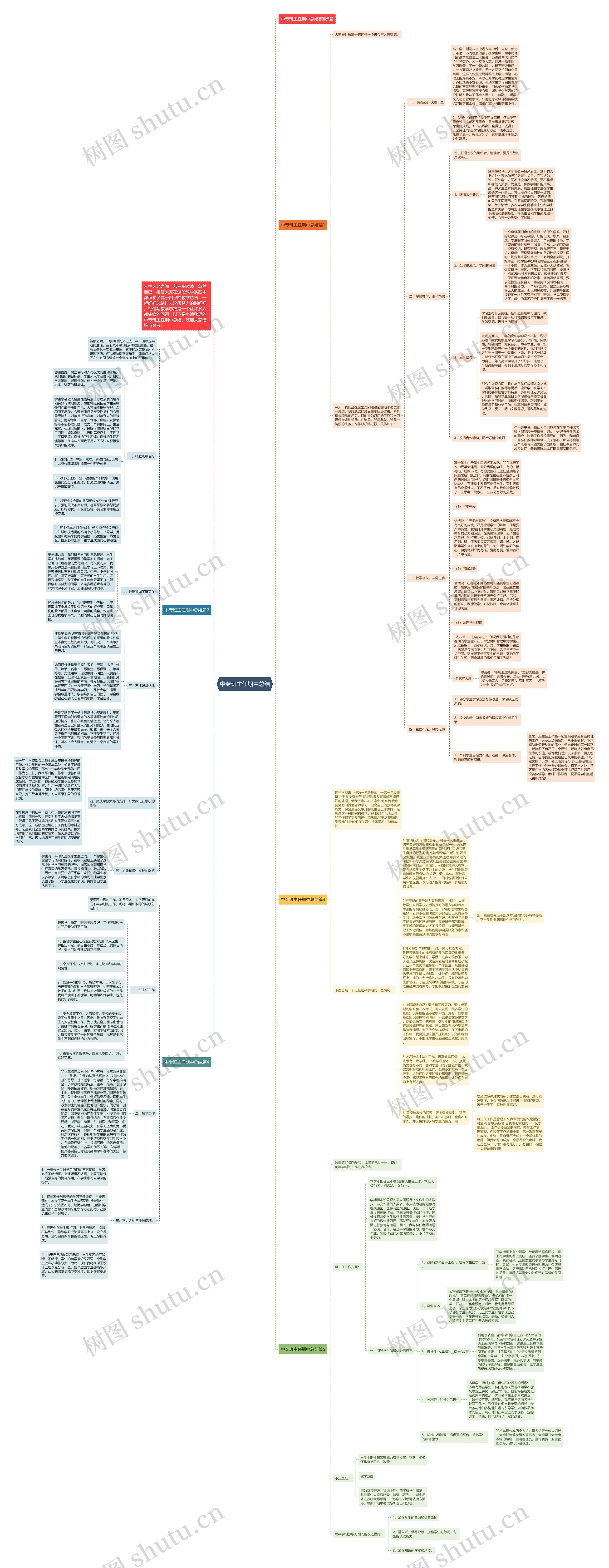 中专班主任期中总结思维导图