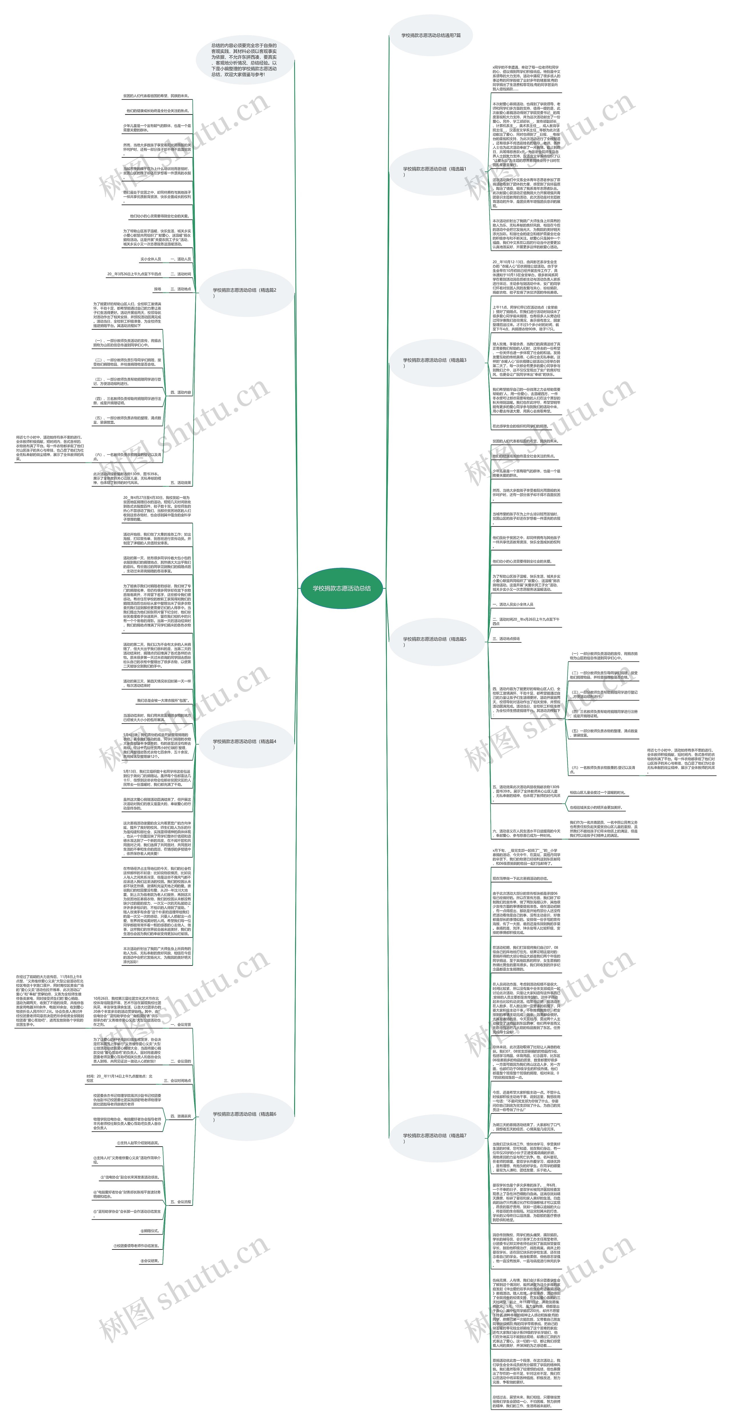 学校捐款志愿活动总结思维导图