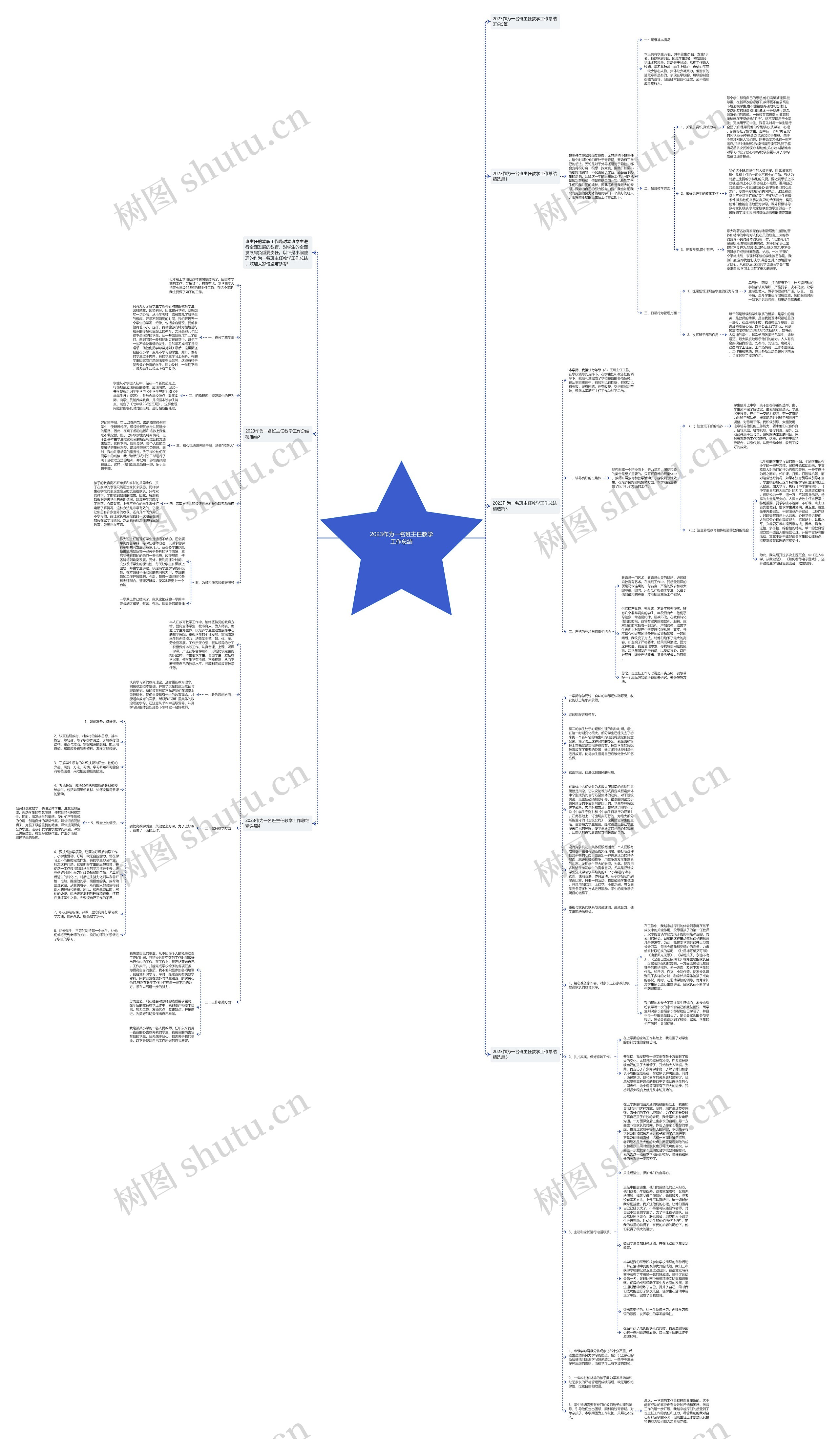 2023作为一名班主任教学工作总结思维导图