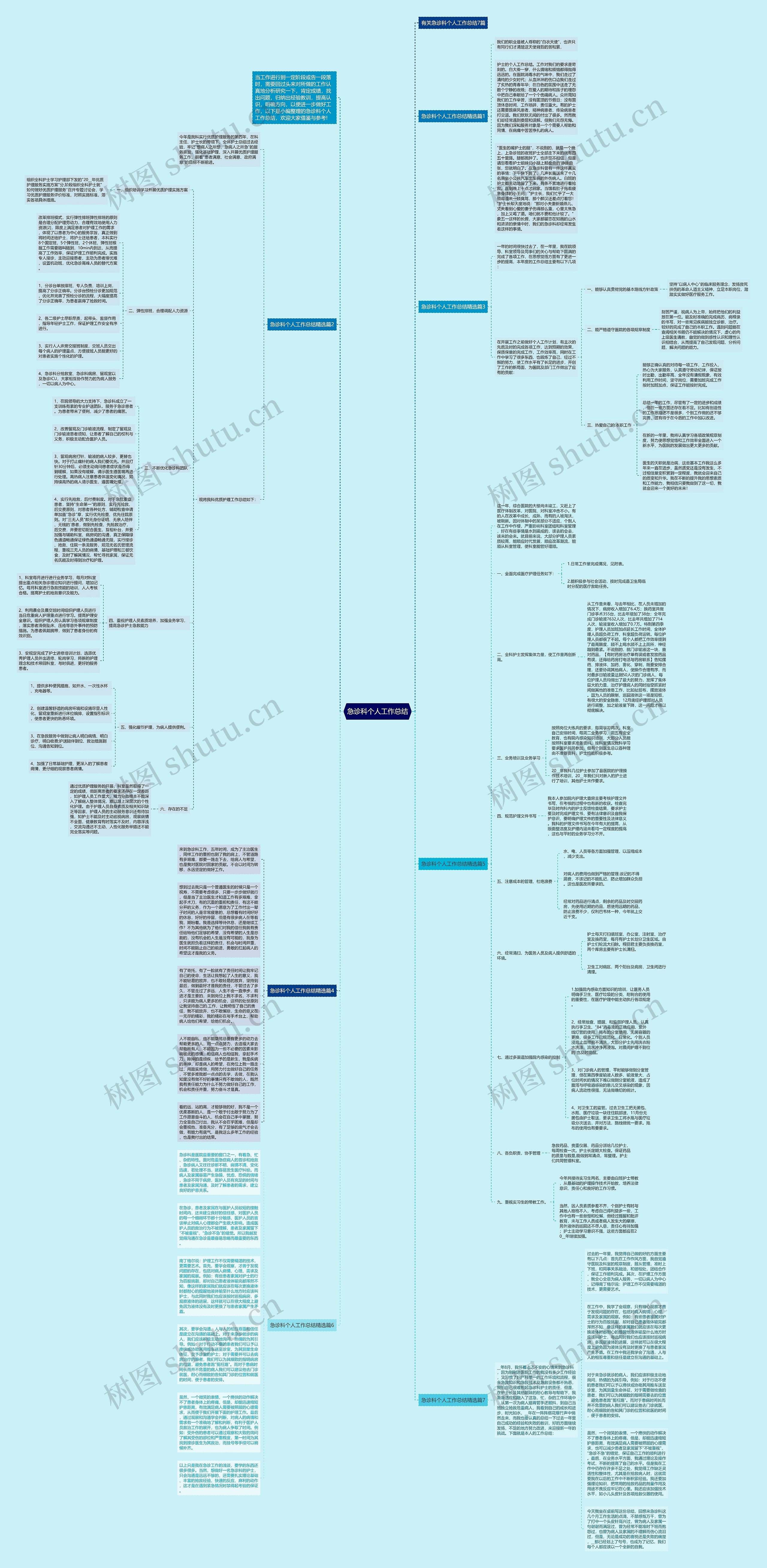急诊科个人工作总结思维导图