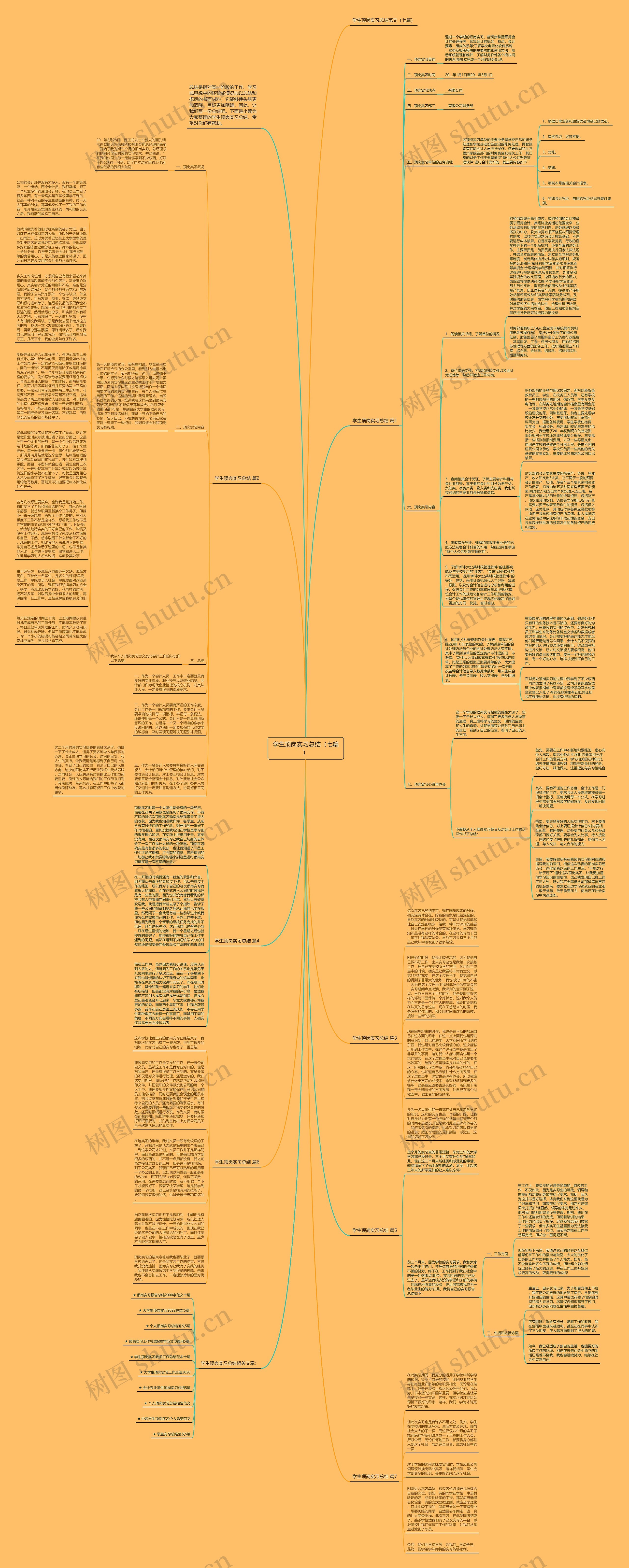 学生顶岗实习总结（七篇）思维导图