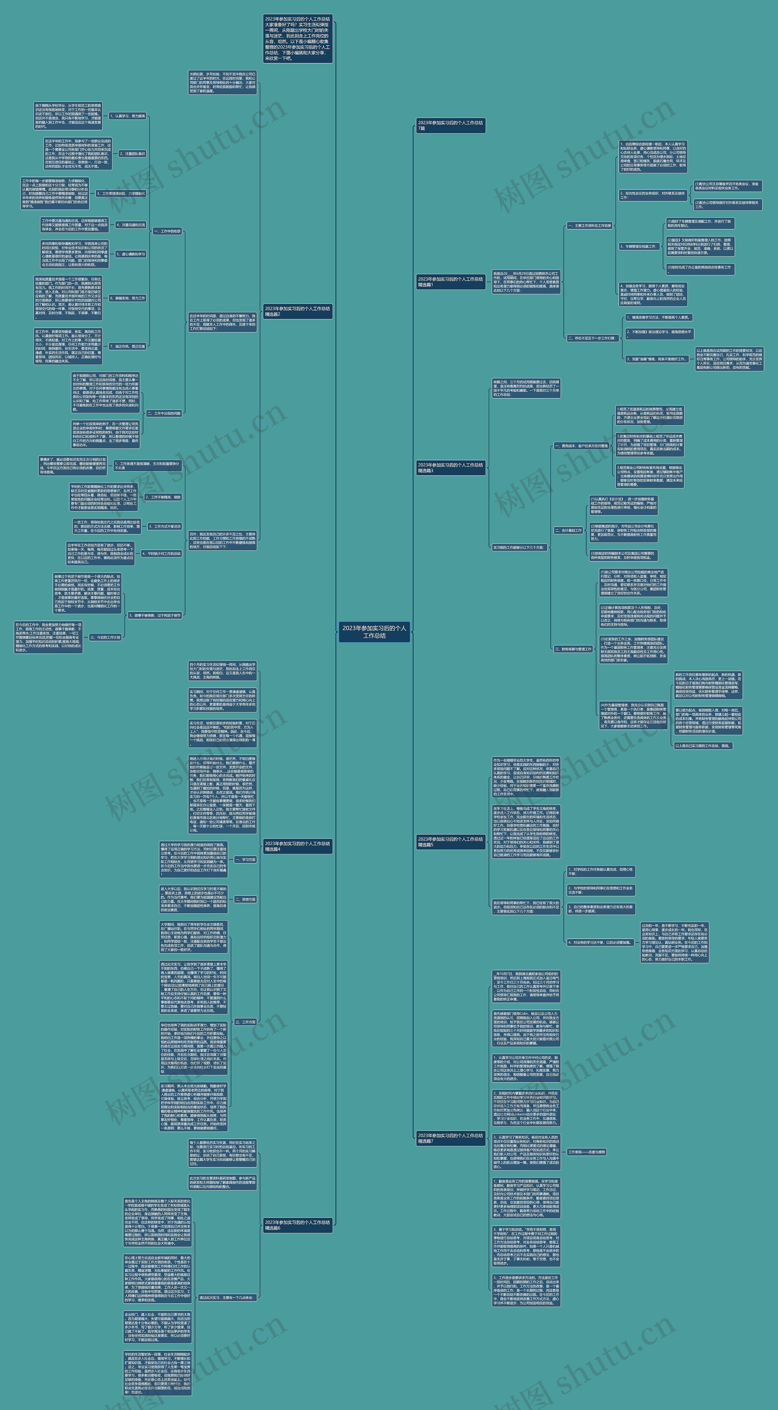 2023年参加实习后的个人工作总结思维导图