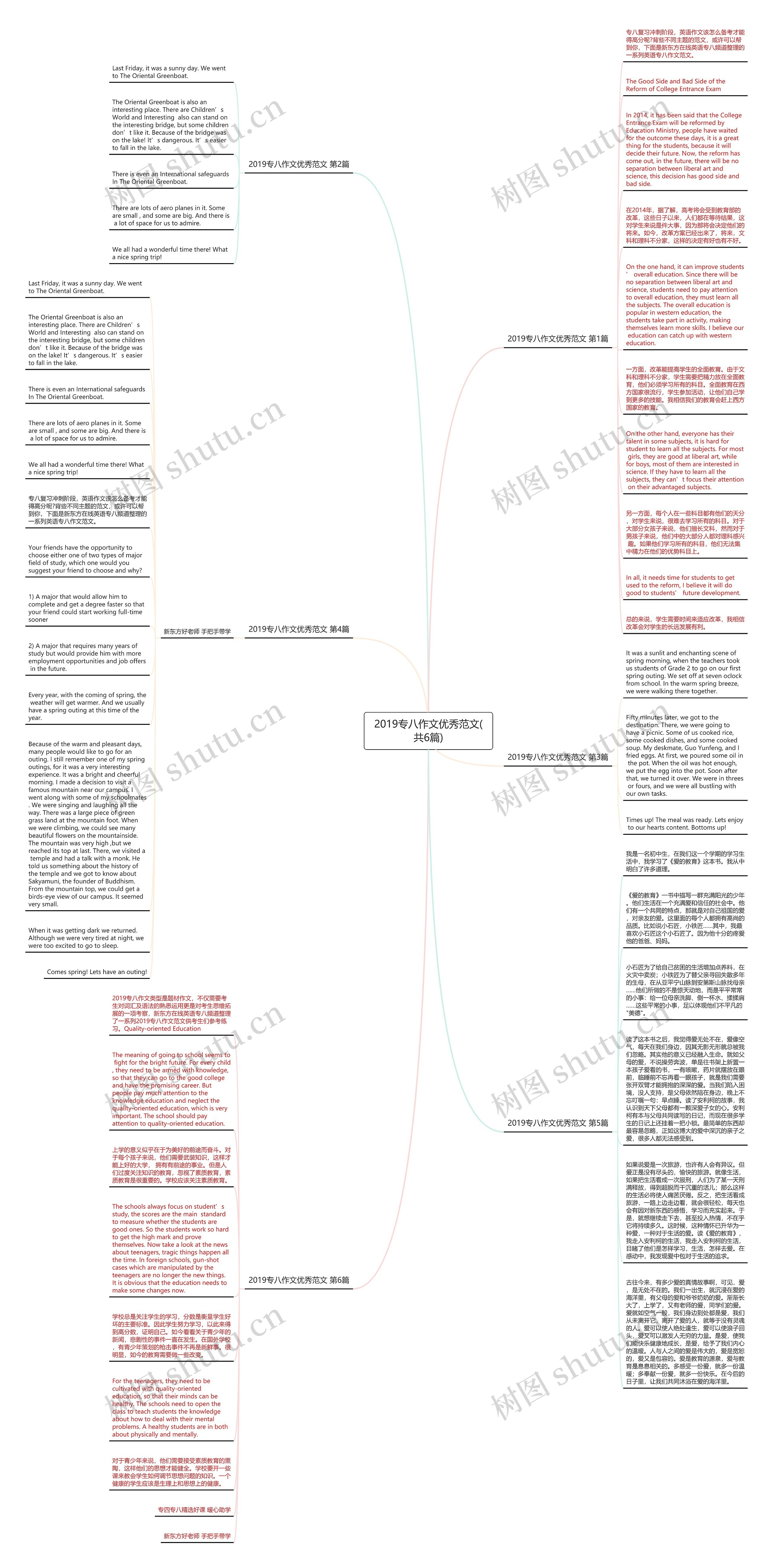 2019专八作文优秀范文(共6篇)思维导图