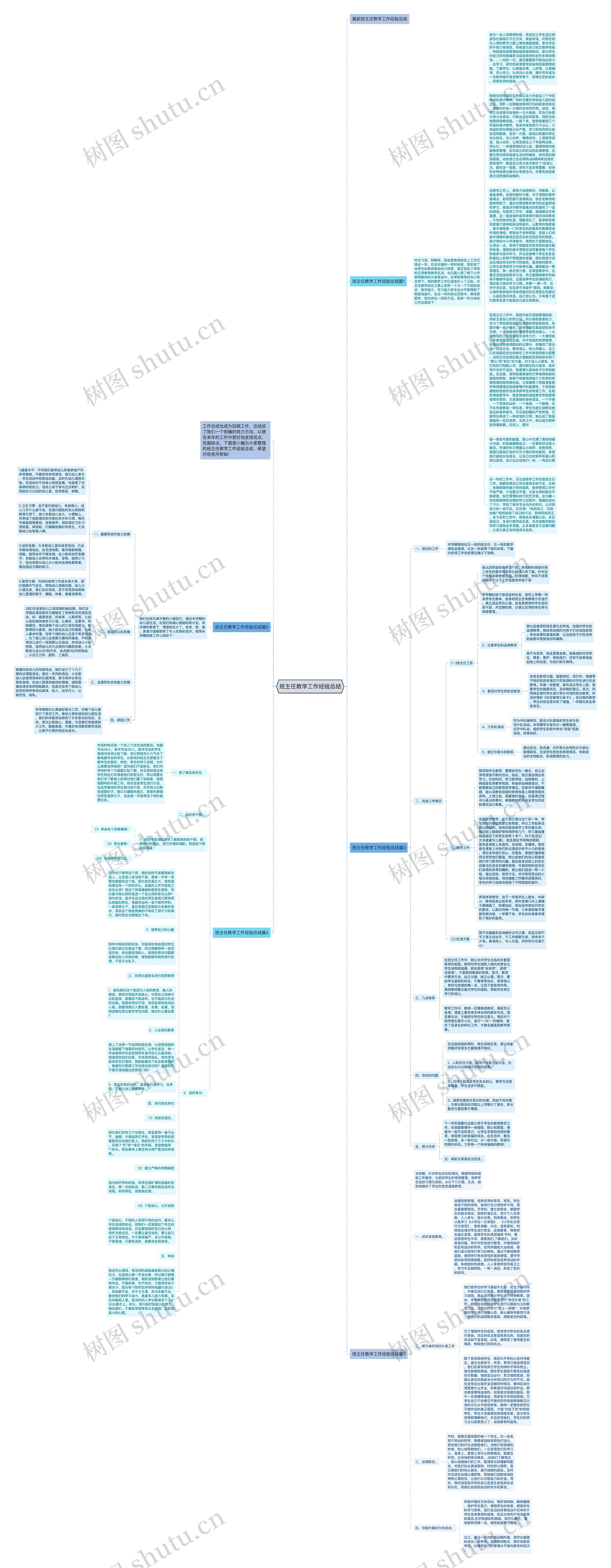 班主任教学工作经验总结思维导图
