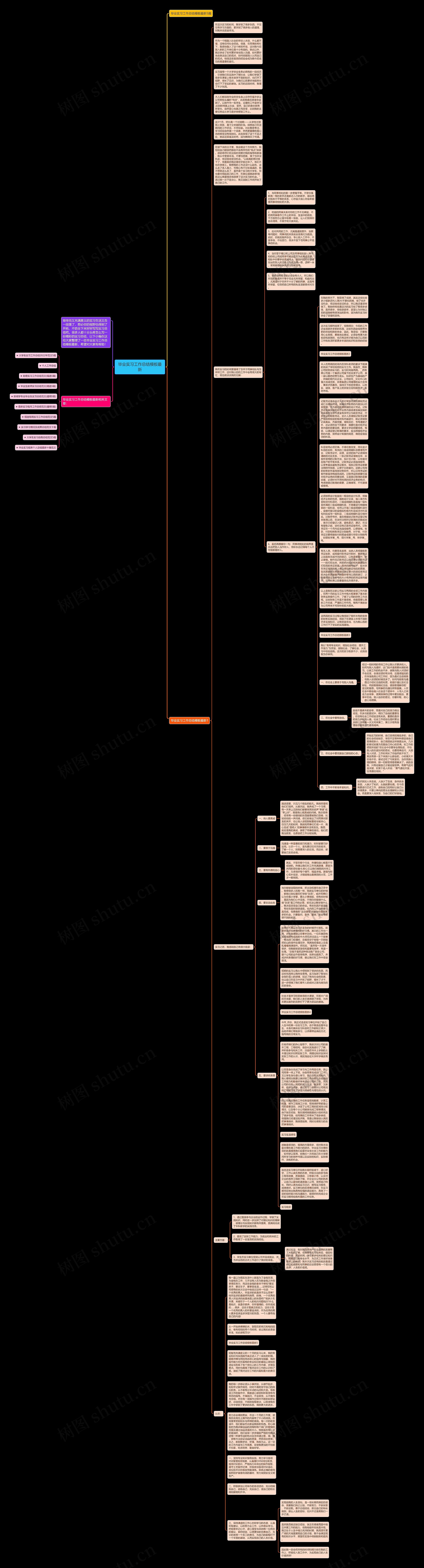 毕业实习工作总结最新思维导图