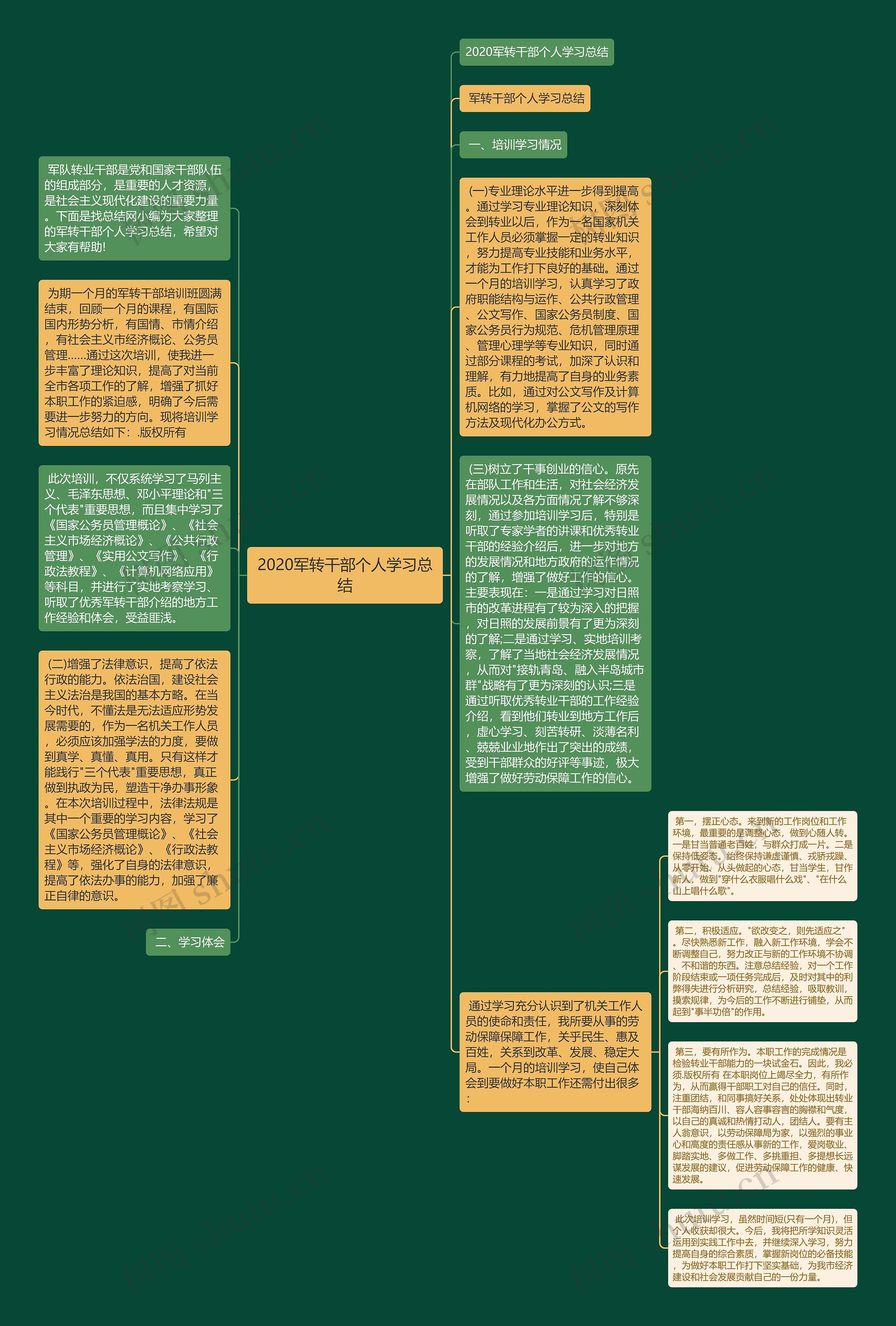 2020军转干部个人学习总结思维导图