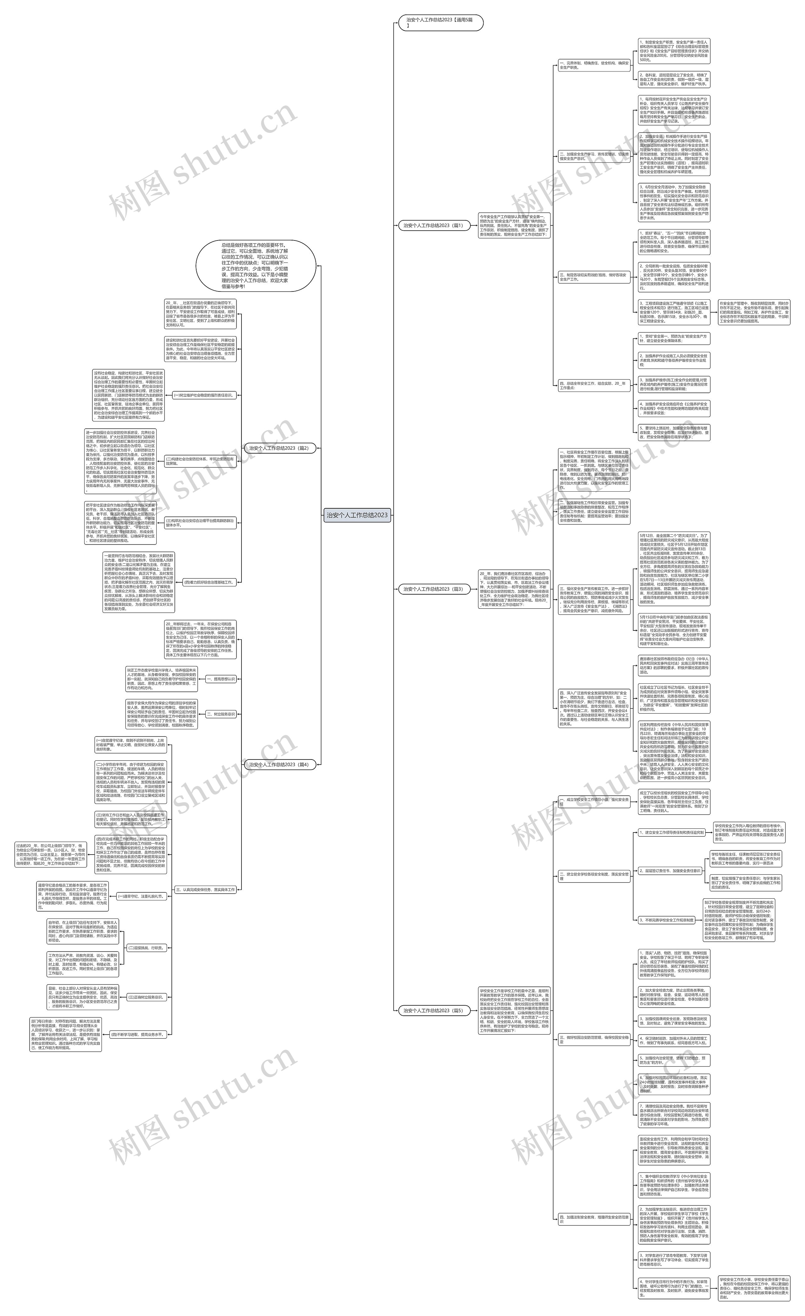 治安个人工作总结2023思维导图