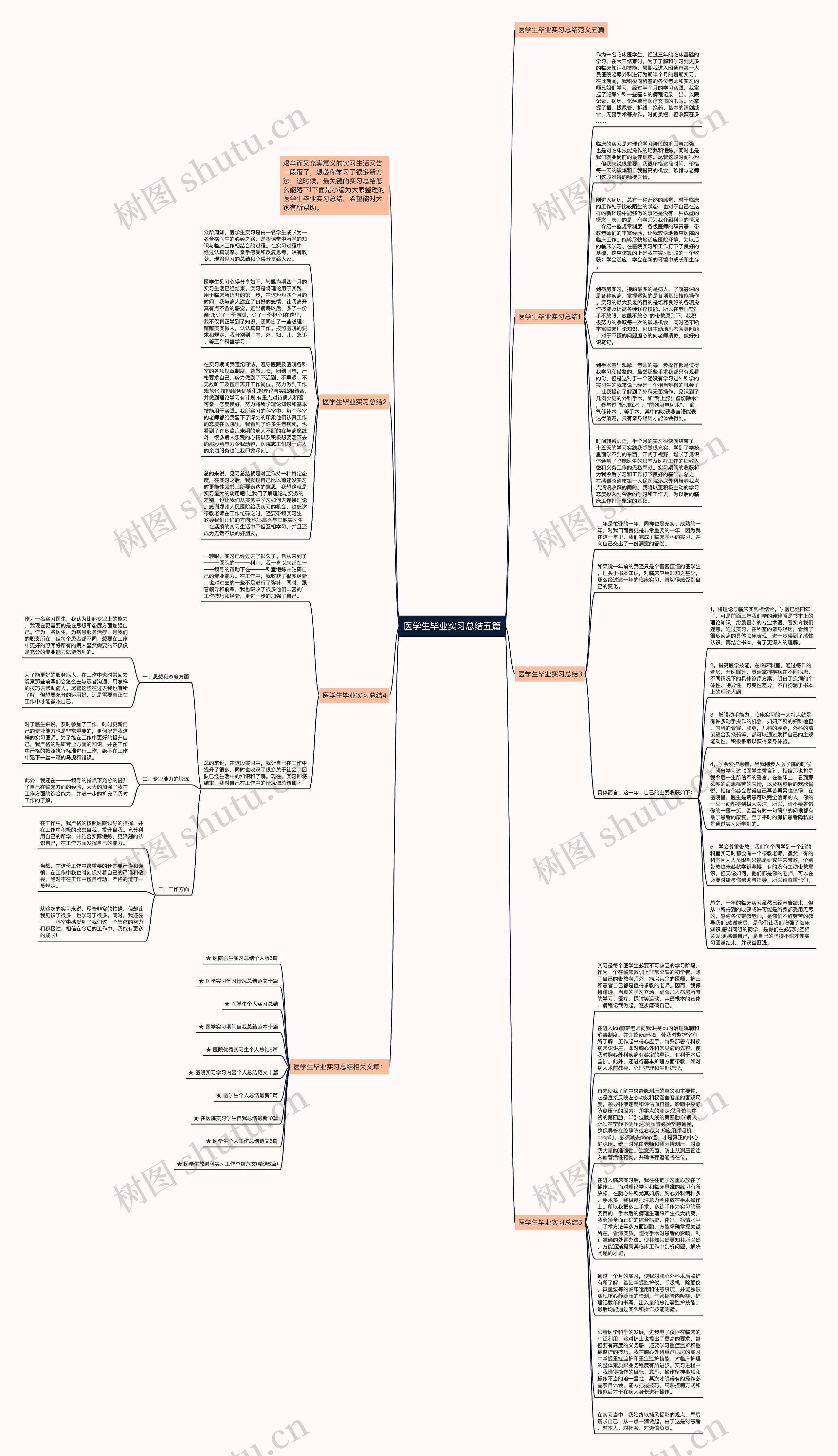 医学生毕业实习总结五篇思维导图
