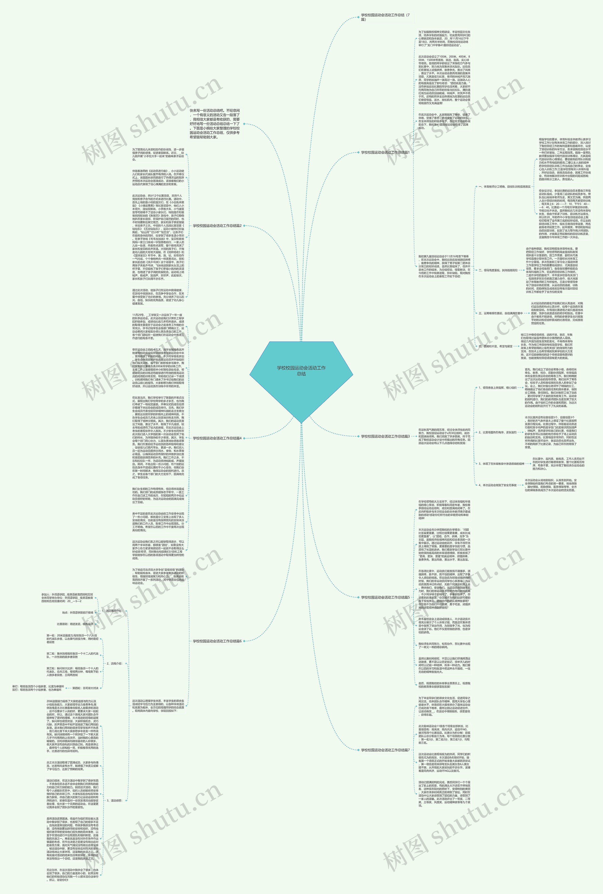 学校校园运动会活动工作总结思维导图