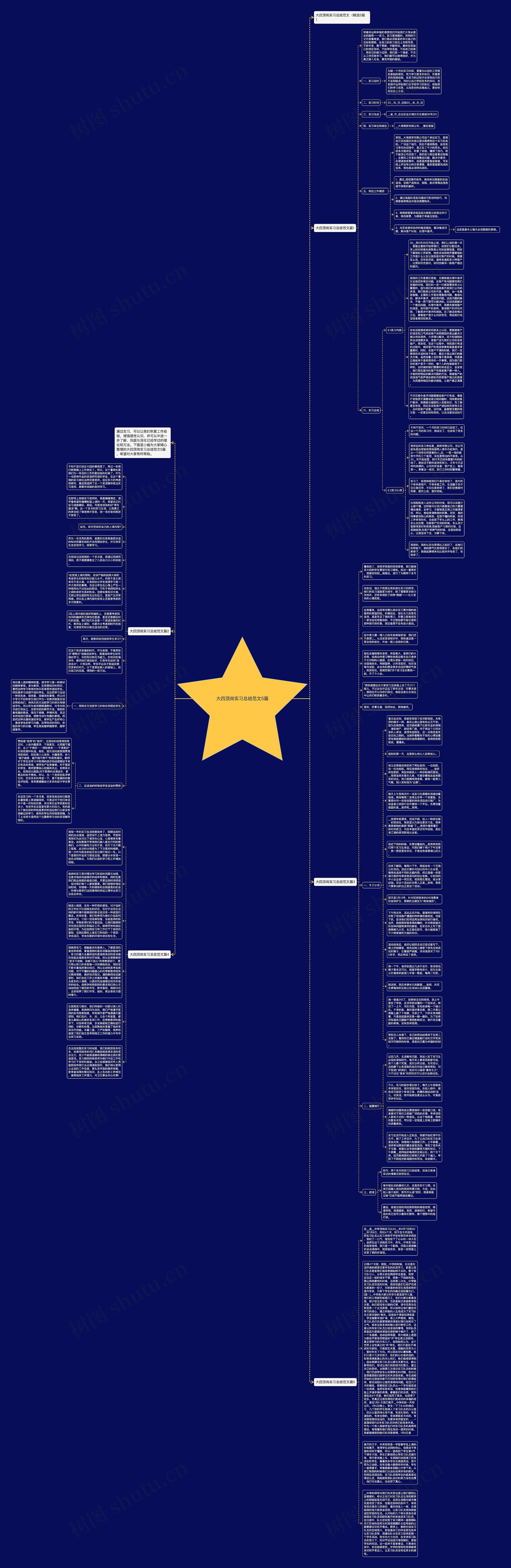 大四顶岗实习总结范文5篇思维导图
