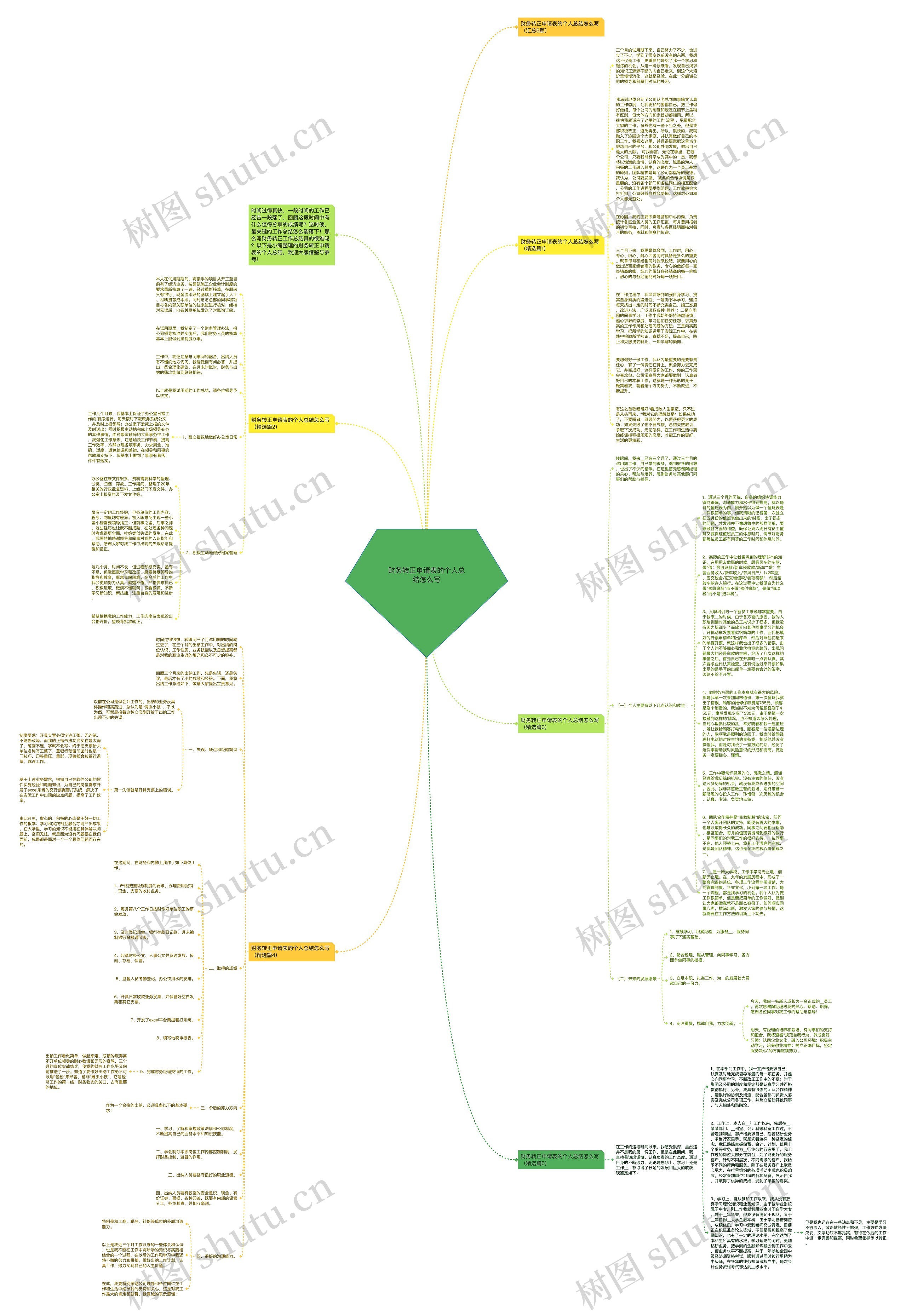财务转正申请表的个人总结怎么写思维导图
