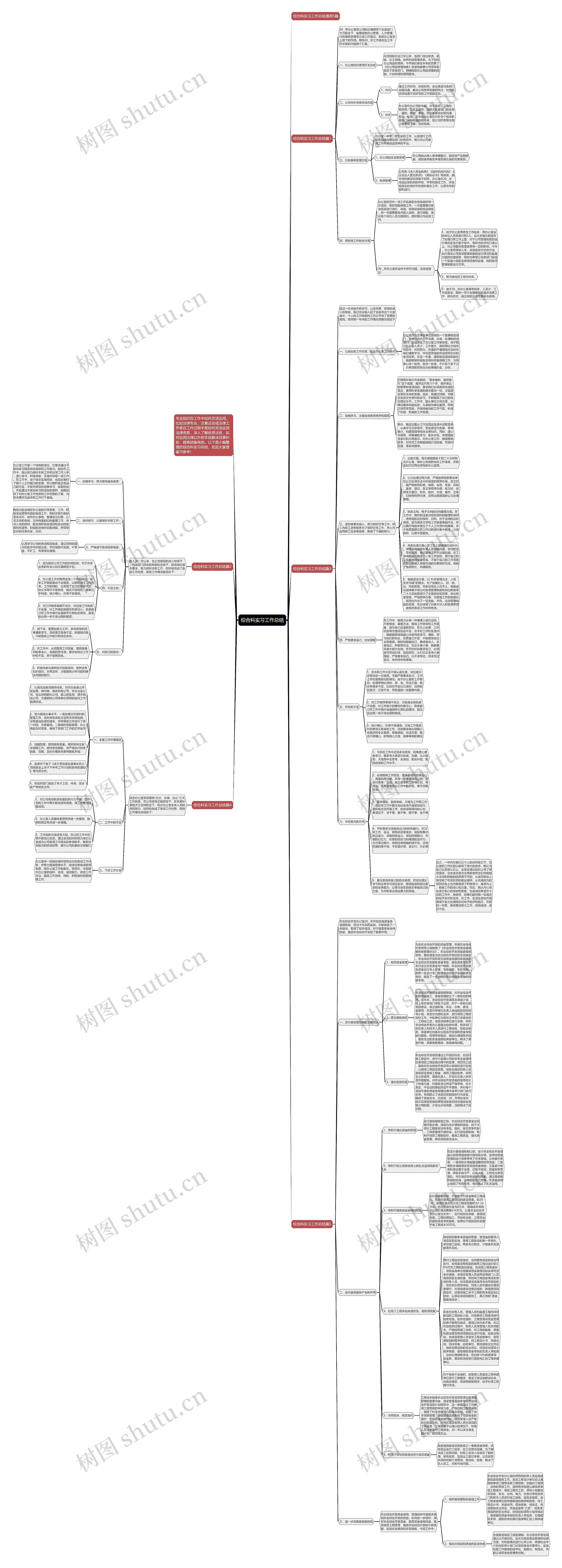 综合科实习工作总结思维导图