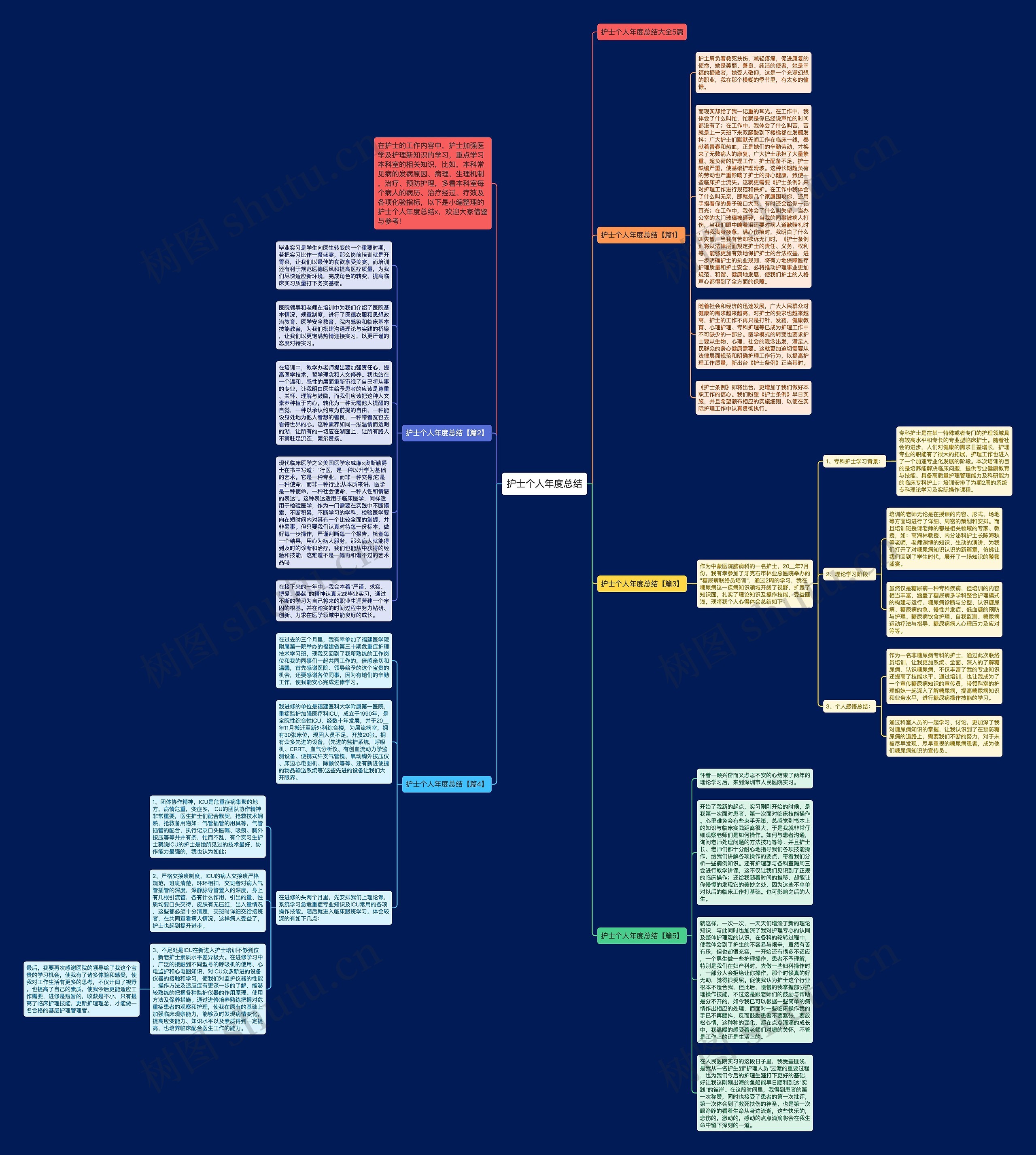 护士个人年度总结思维导图