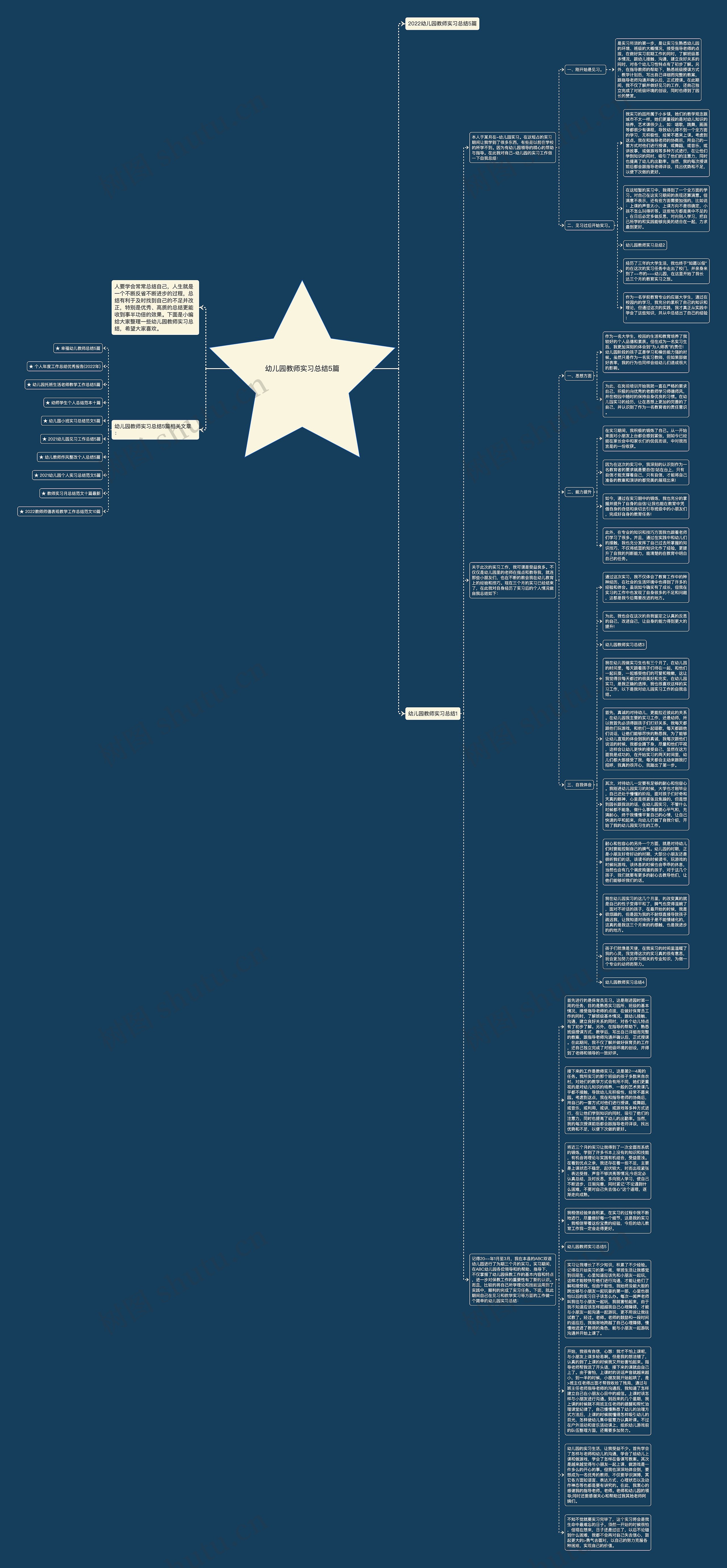 幼儿园教师实习总结5篇思维导图