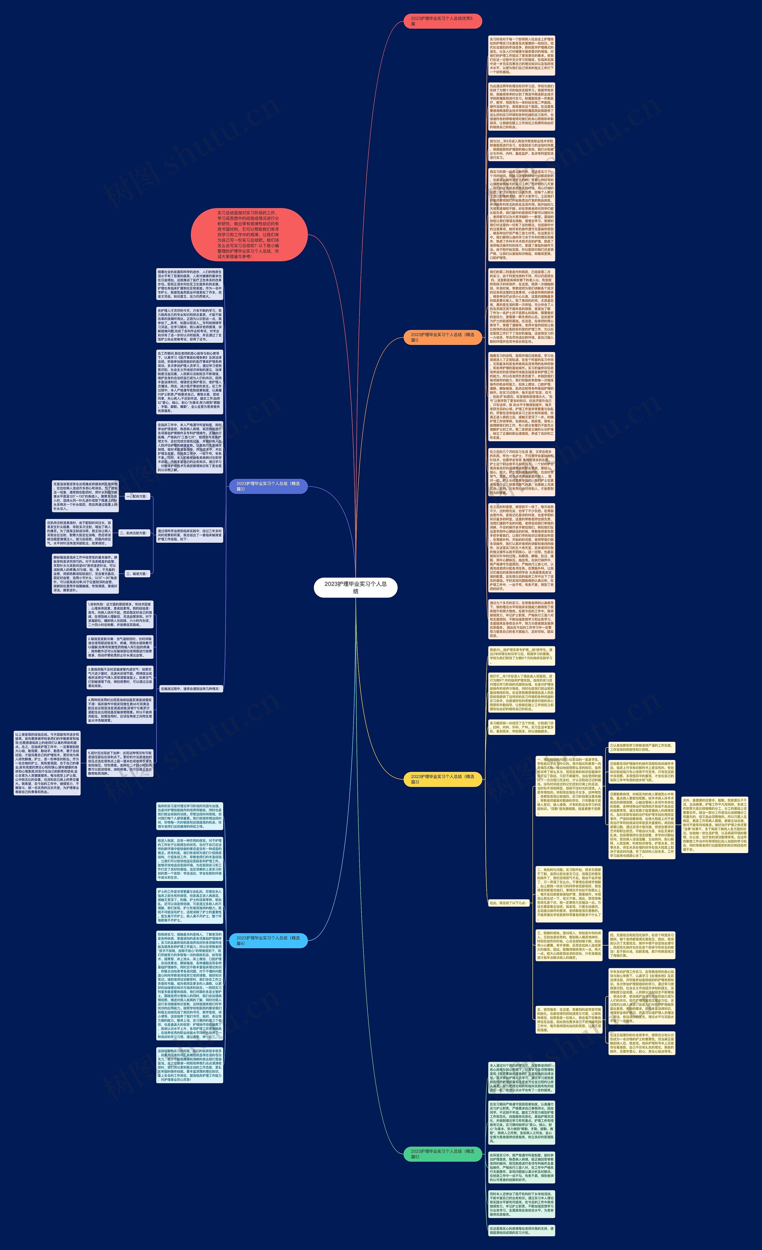 2023护理毕业实习个人总结思维导图