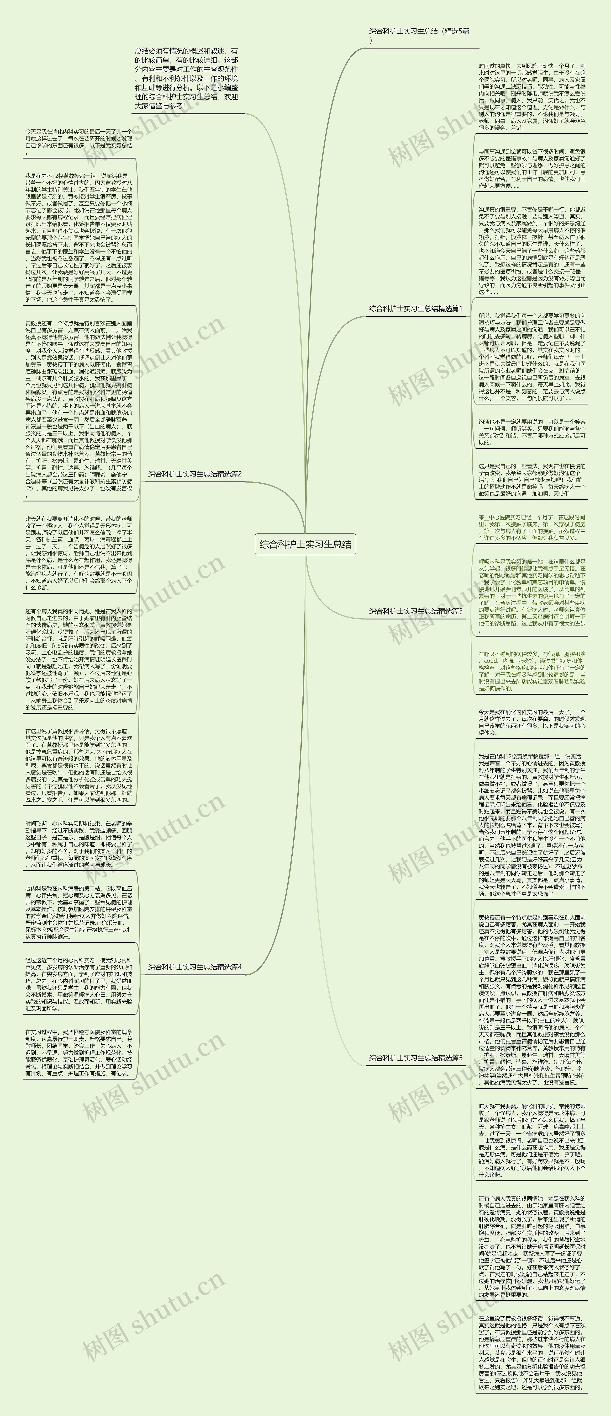 综合科护士实习生总结思维导图