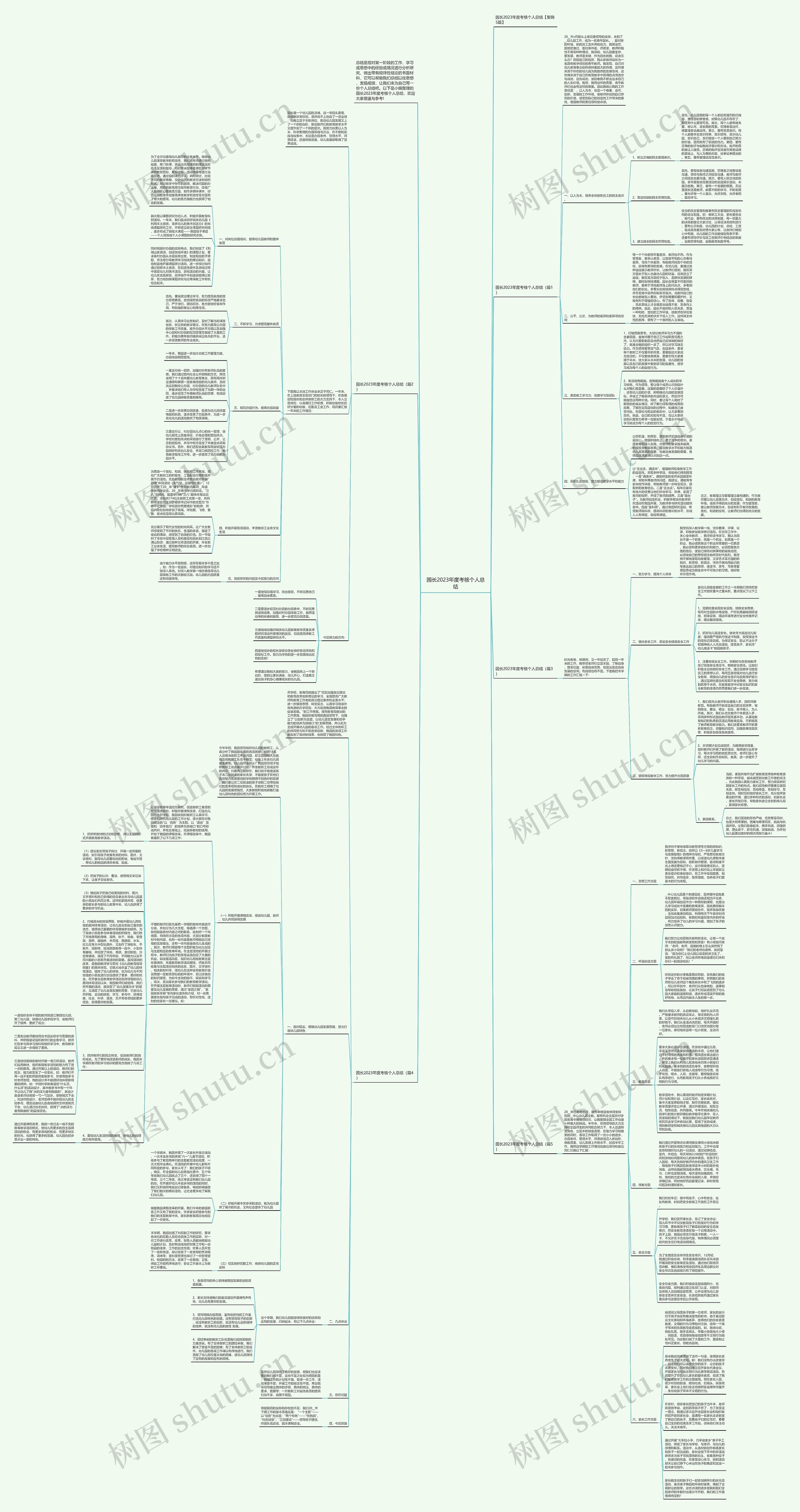 园长2023年度考核个人总结思维导图