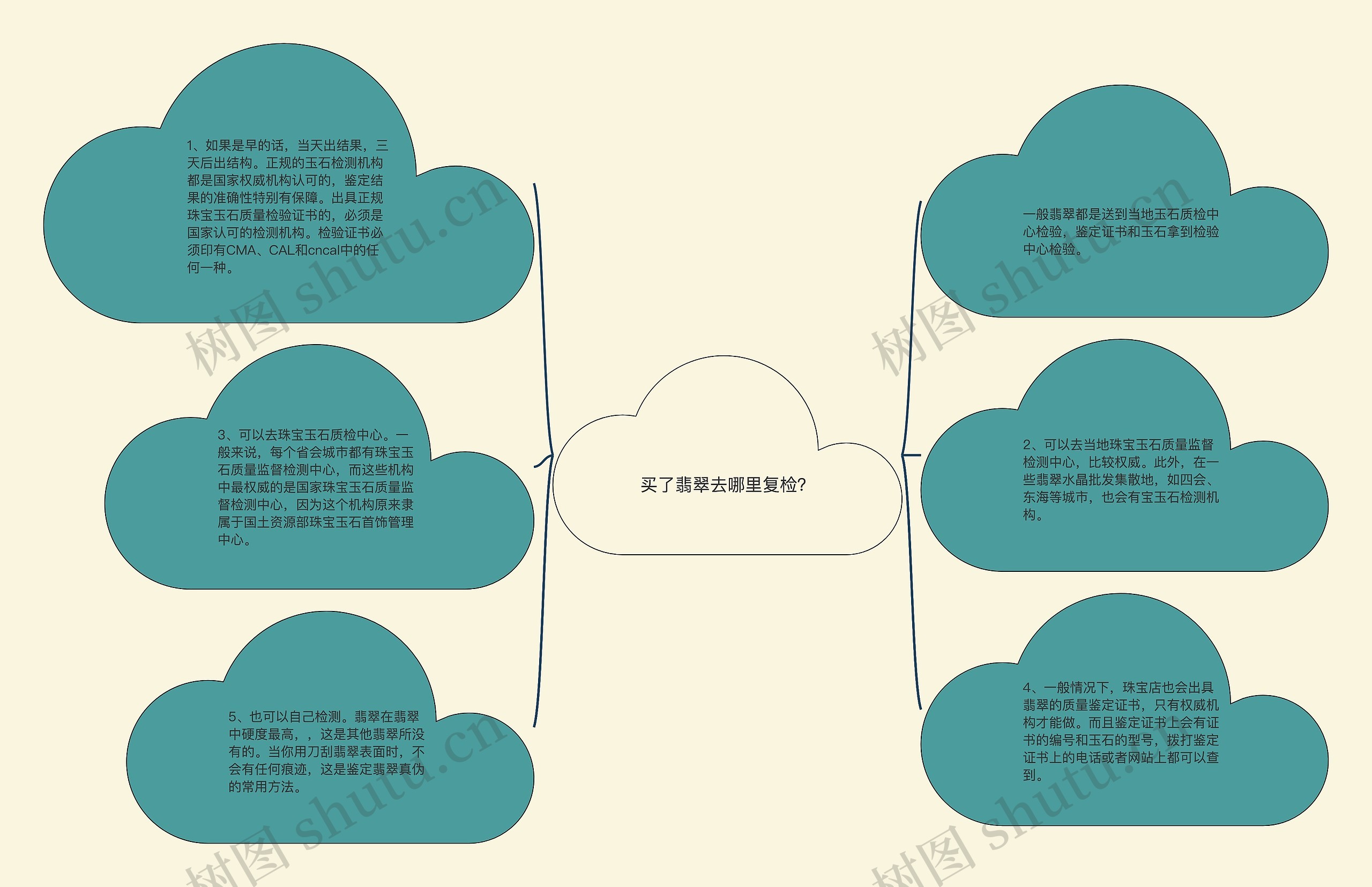 买了翡翠去哪里复检？思维导图