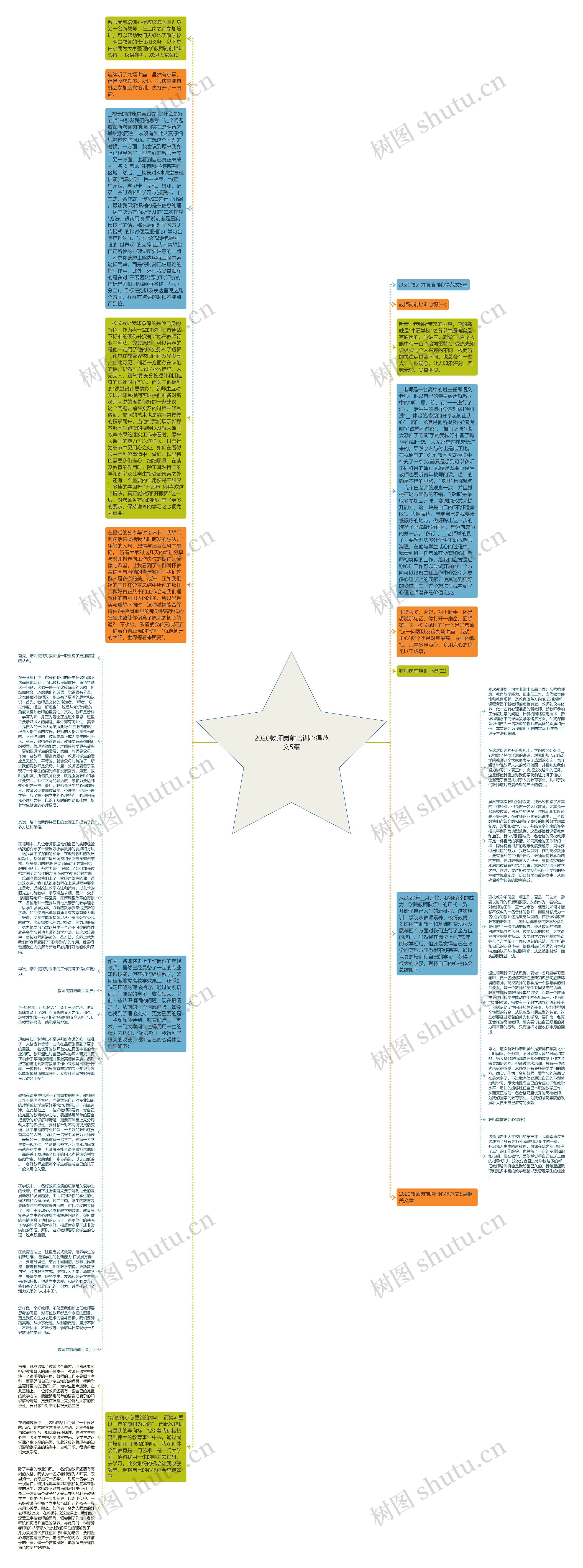 2020教师岗前培训心得范文5篇思维导图