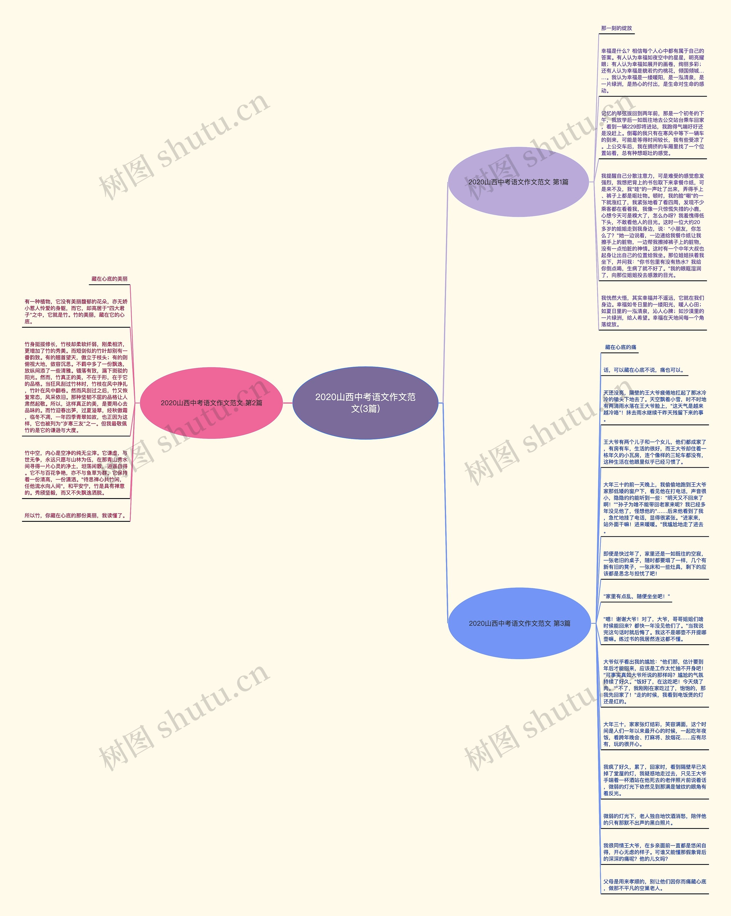 2020山西中考语文作文范文(3篇)思维导图