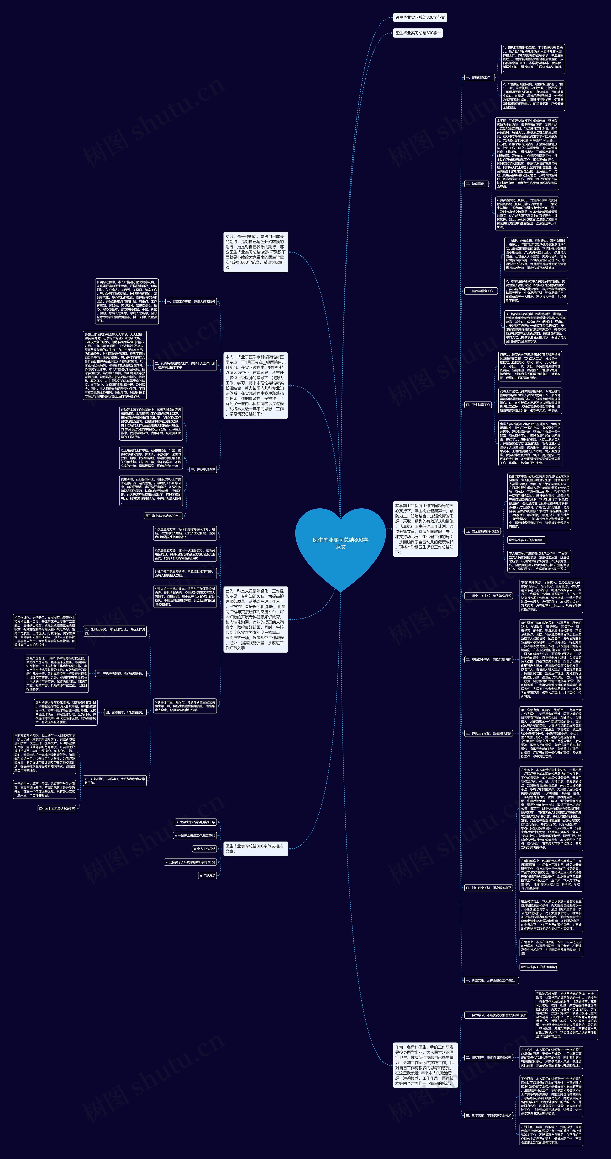 医生毕业实习总结800字范文思维导图