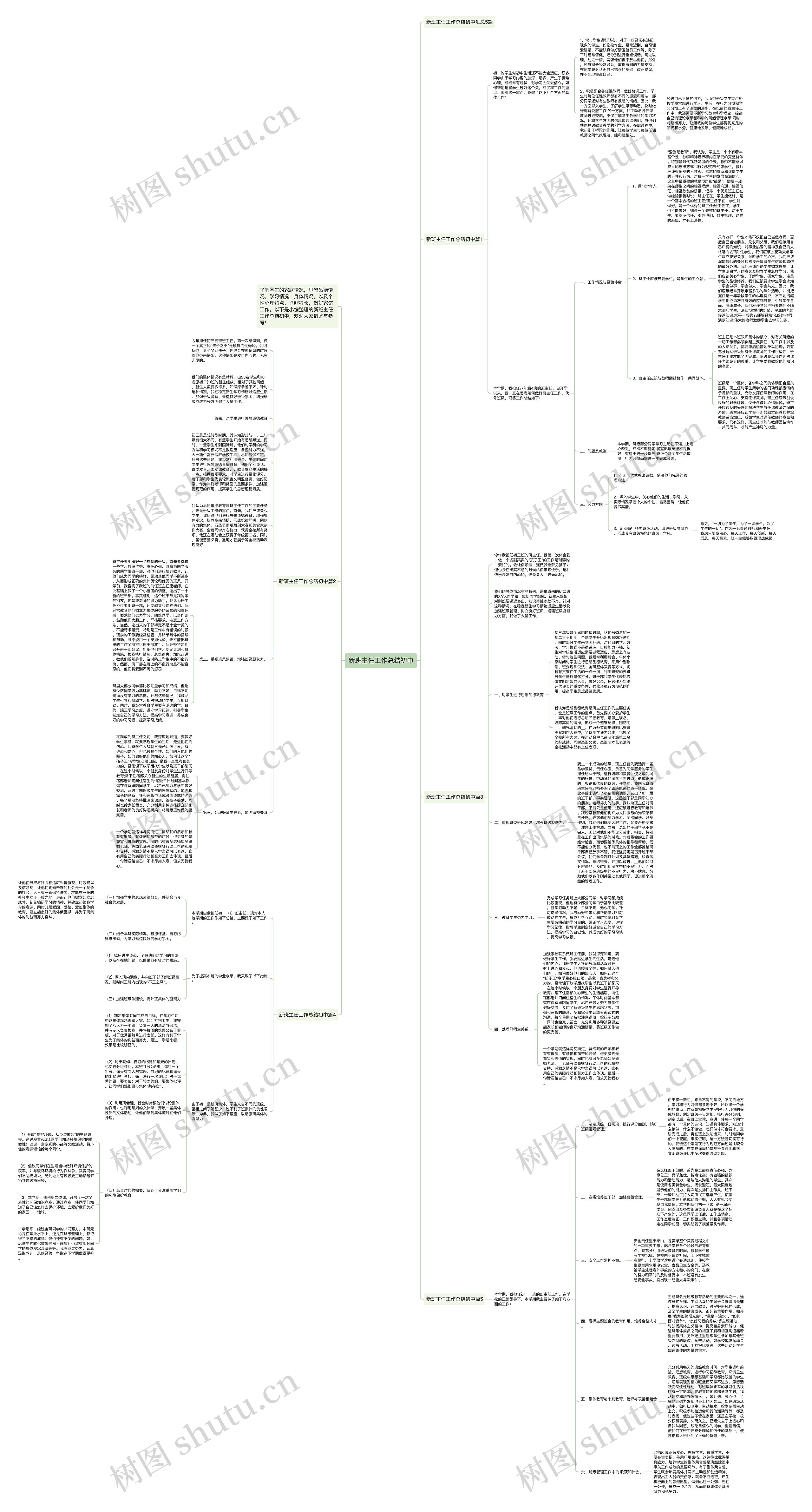 新班主任工作总结初中思维导图