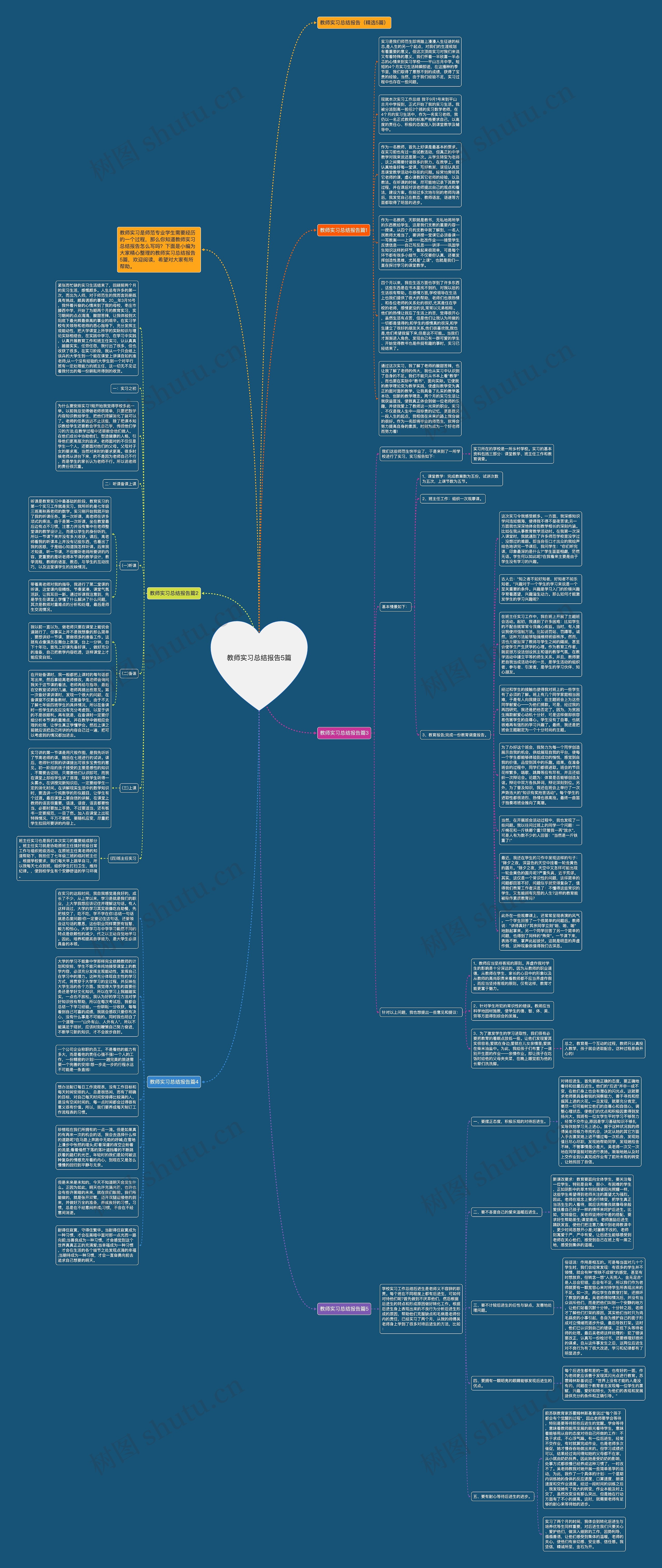 教师实习总结报告5篇思维导图