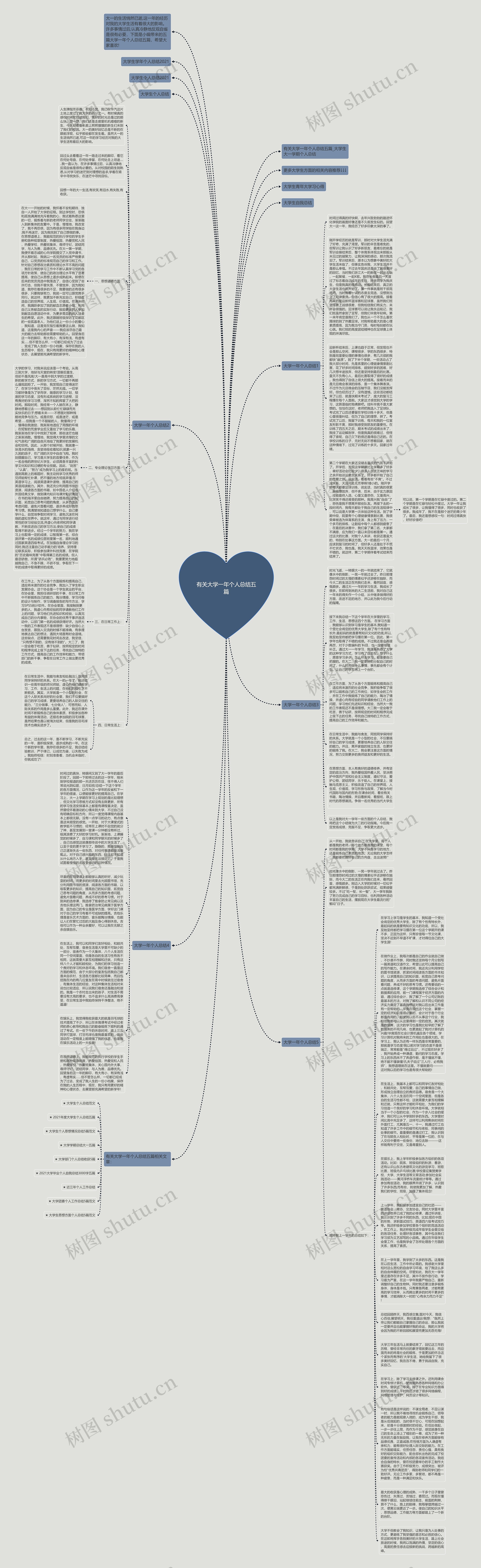 有关大学一年个人总结五篇思维导图