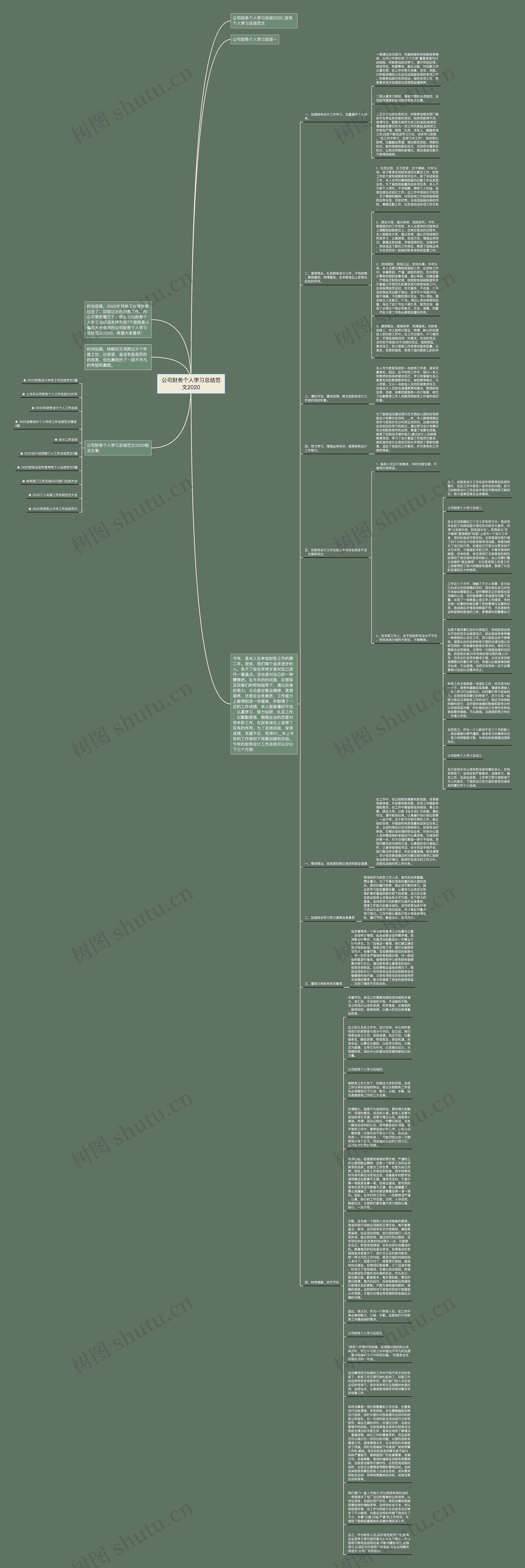 公司财务个人学习总结范文2020思维导图