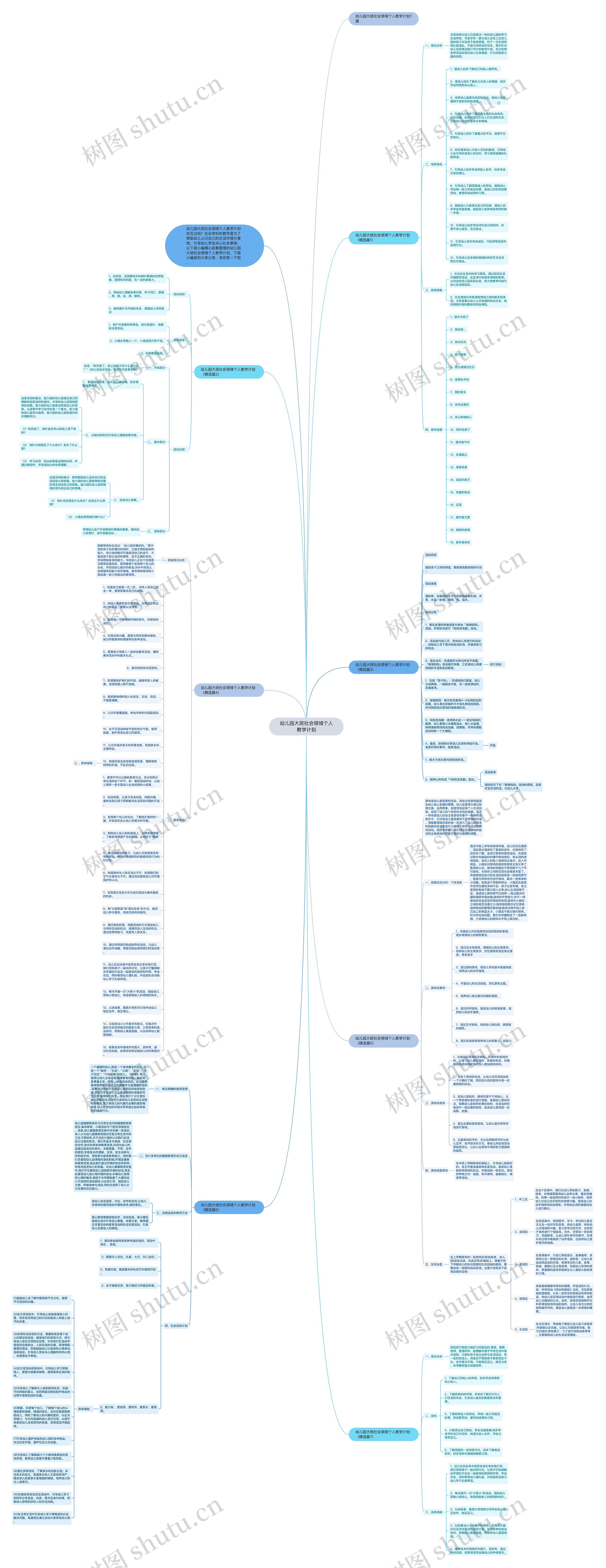 幼儿园大班社会领域个人教学计划思维导图