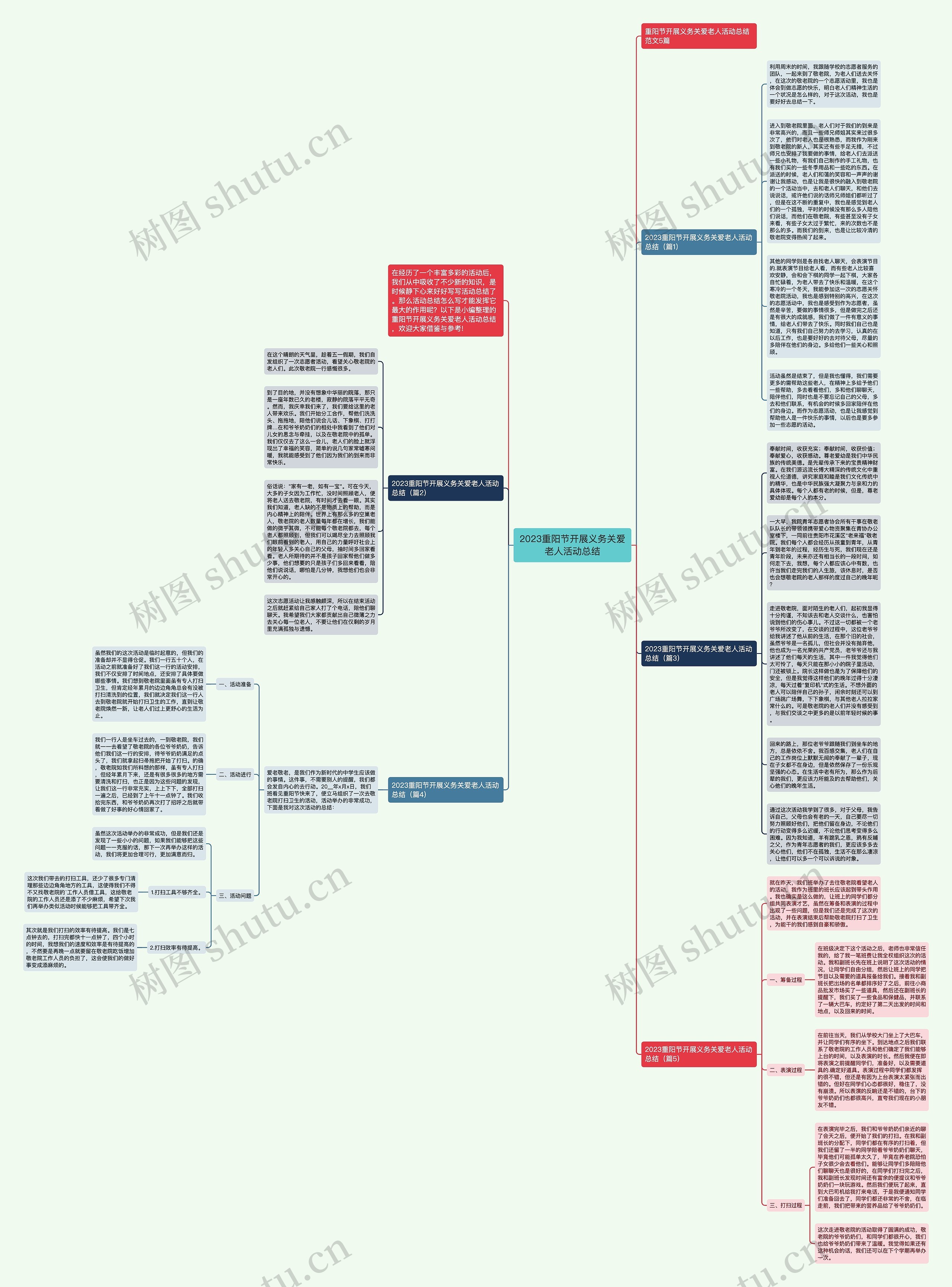 2023重阳节开展义务关爱老人活动总结思维导图