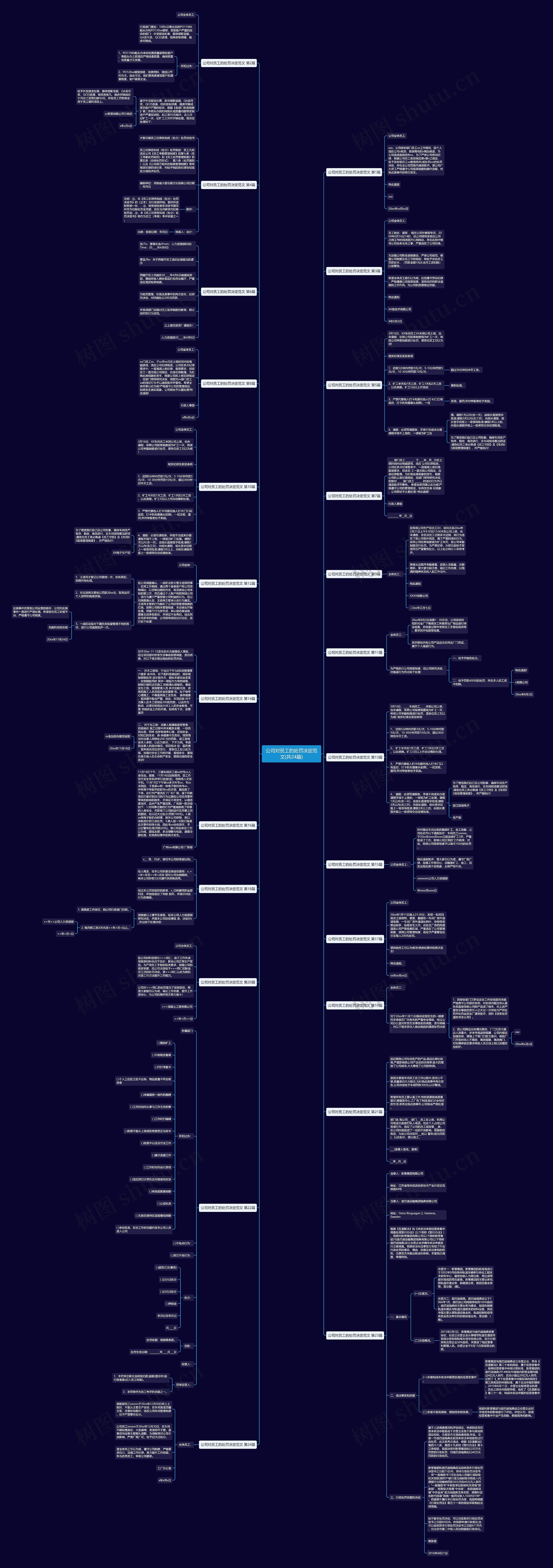公司对员工的处罚决定范文(共24篇)思维导图