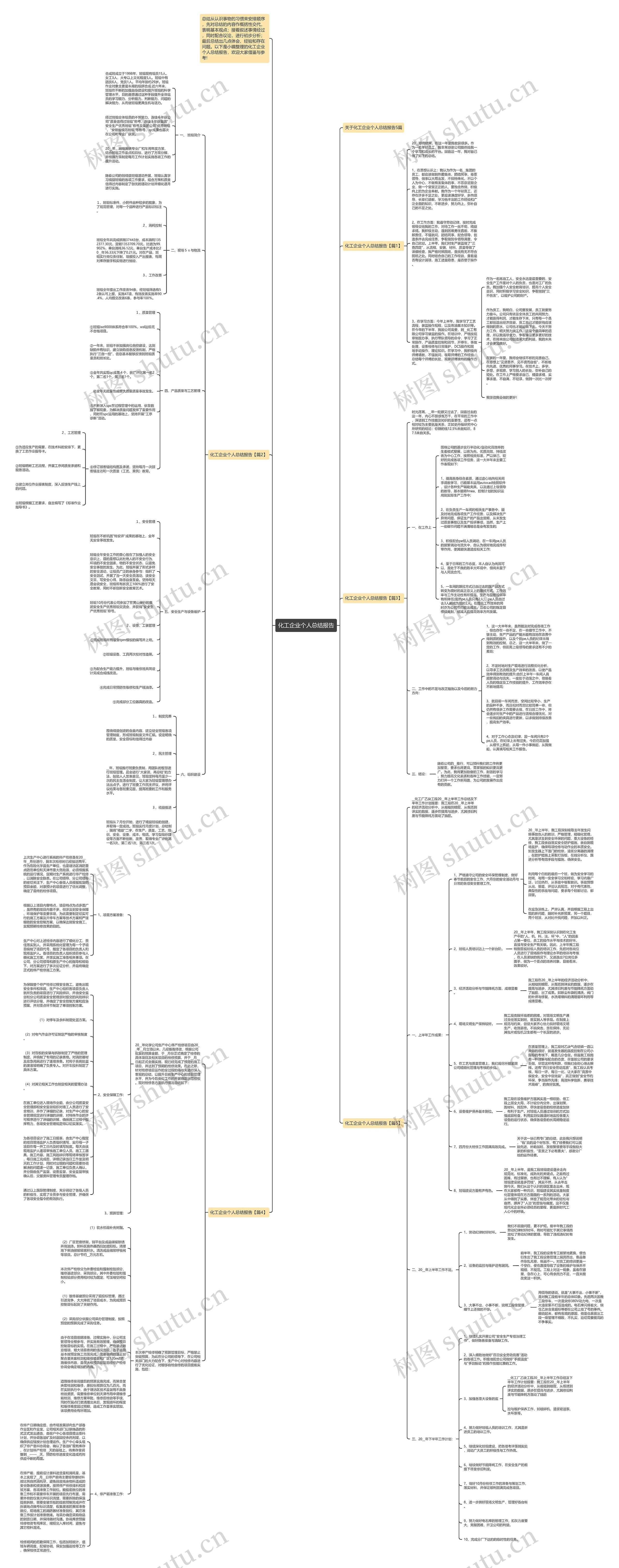化工企业个人总结报告思维导图