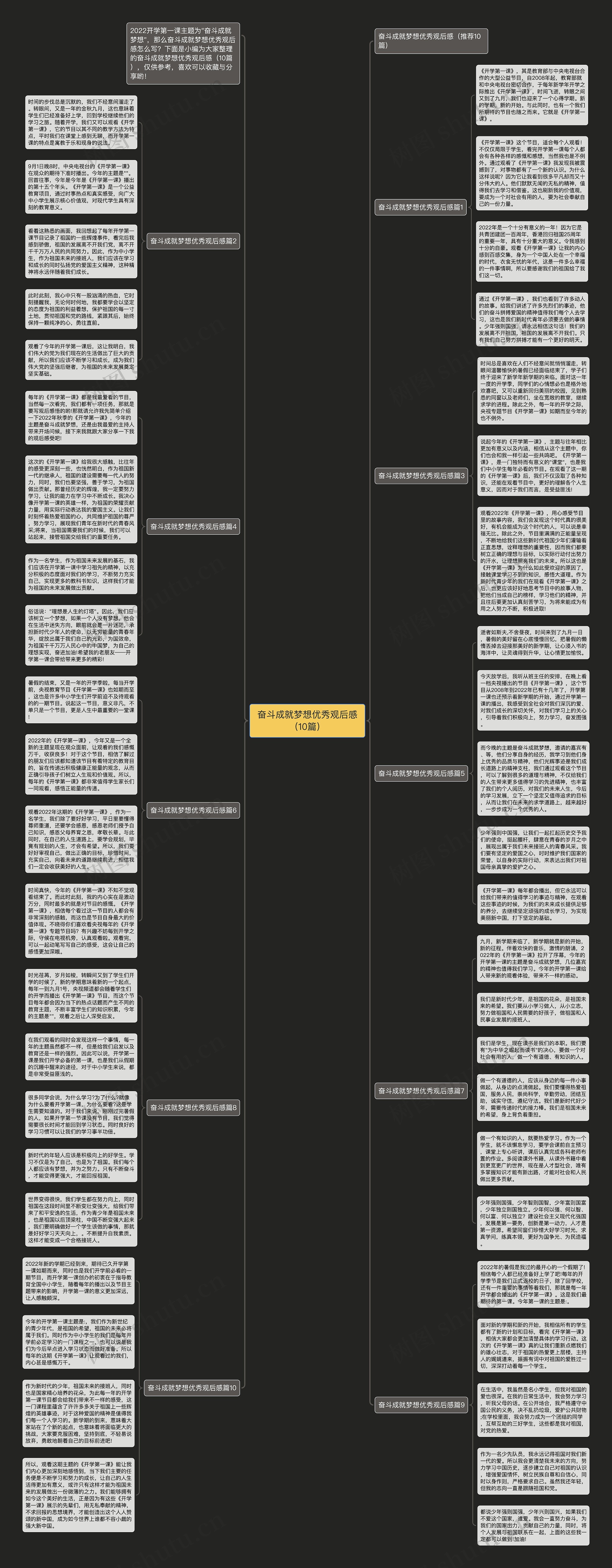 奋斗成就梦想优秀观后感（10篇）思维导图
