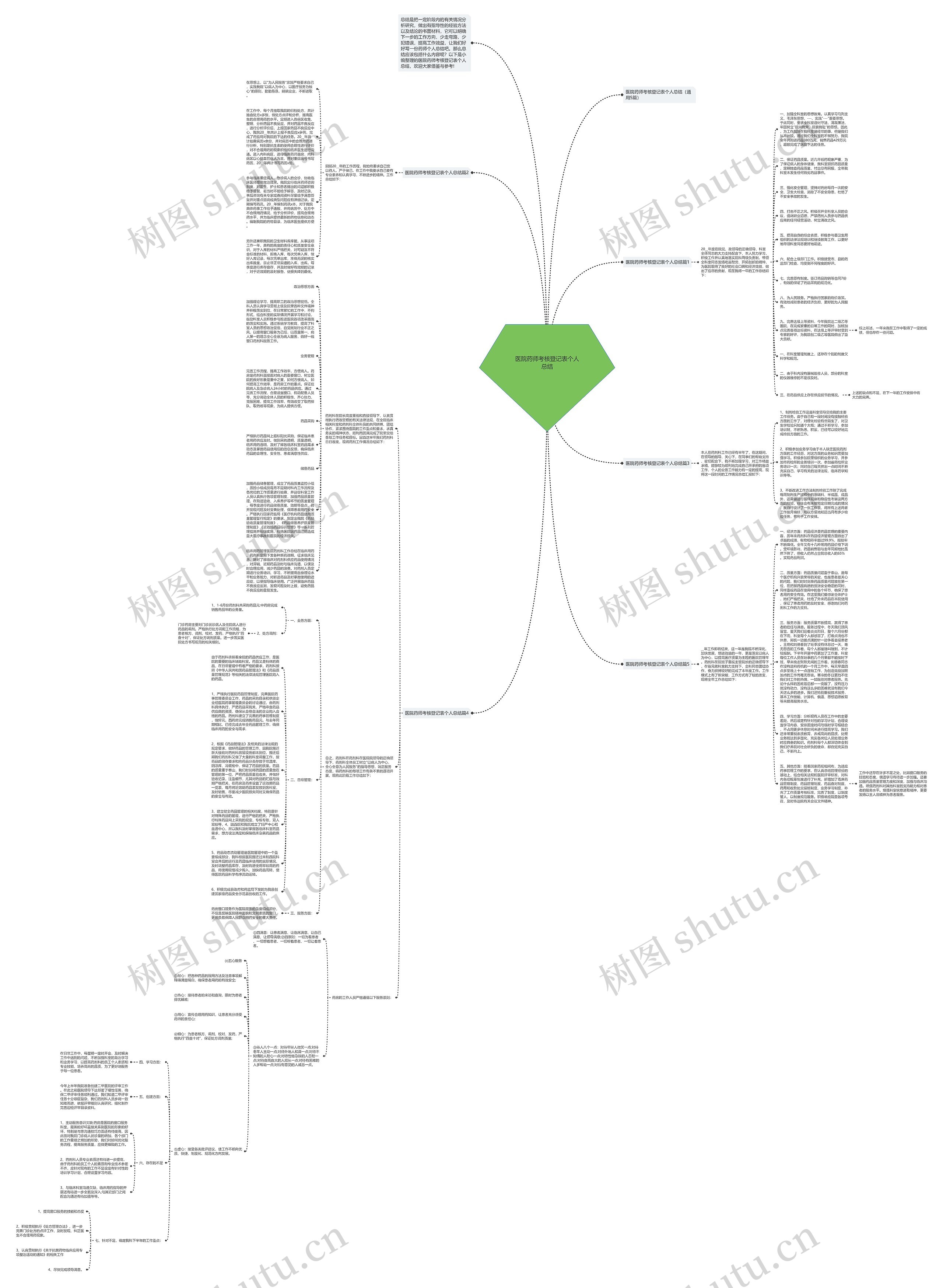 医院药师考核登记表个人总结思维导图