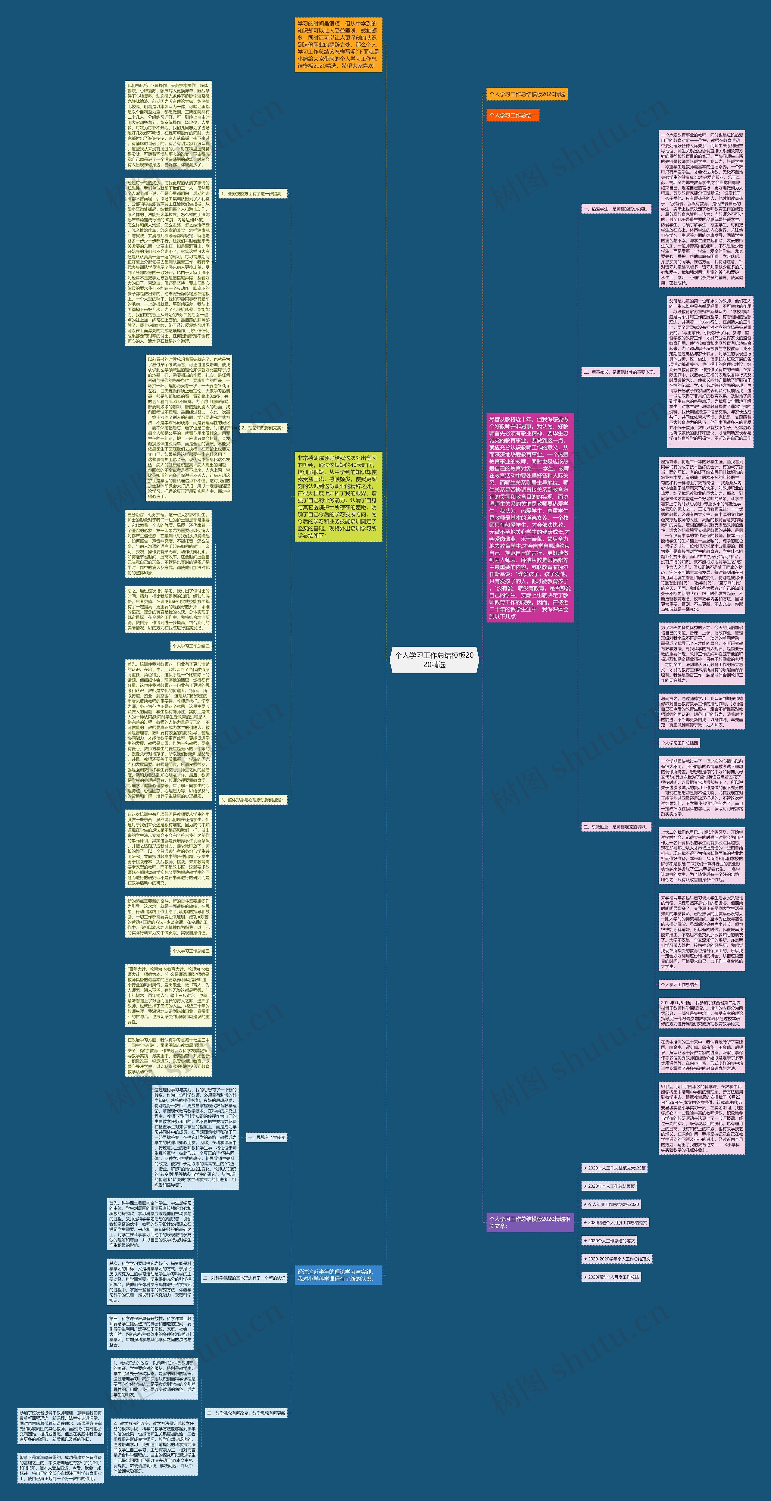 个人学习工作总结2020精选思维导图