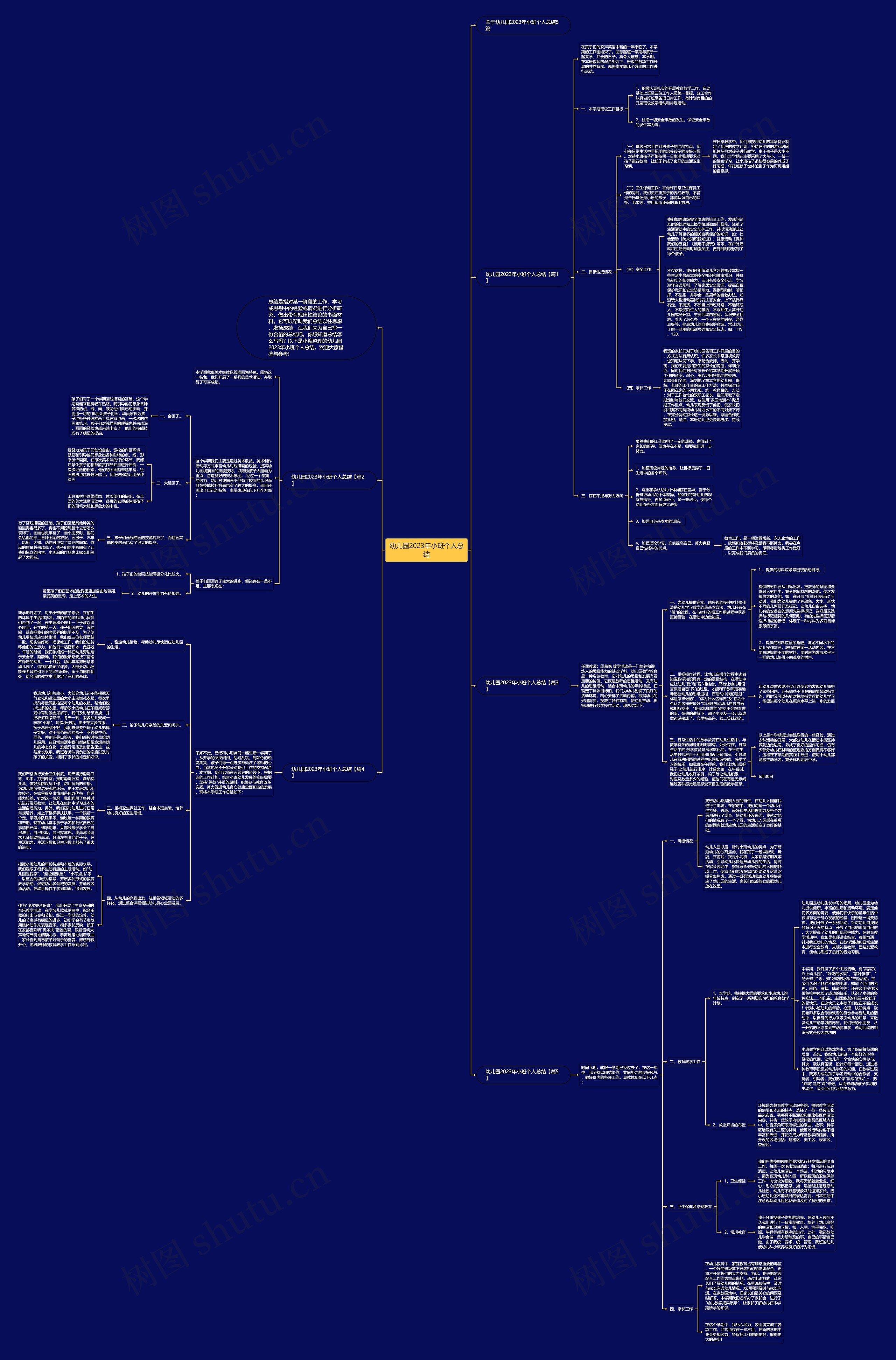 幼儿园2023年小班个人总结思维导图
