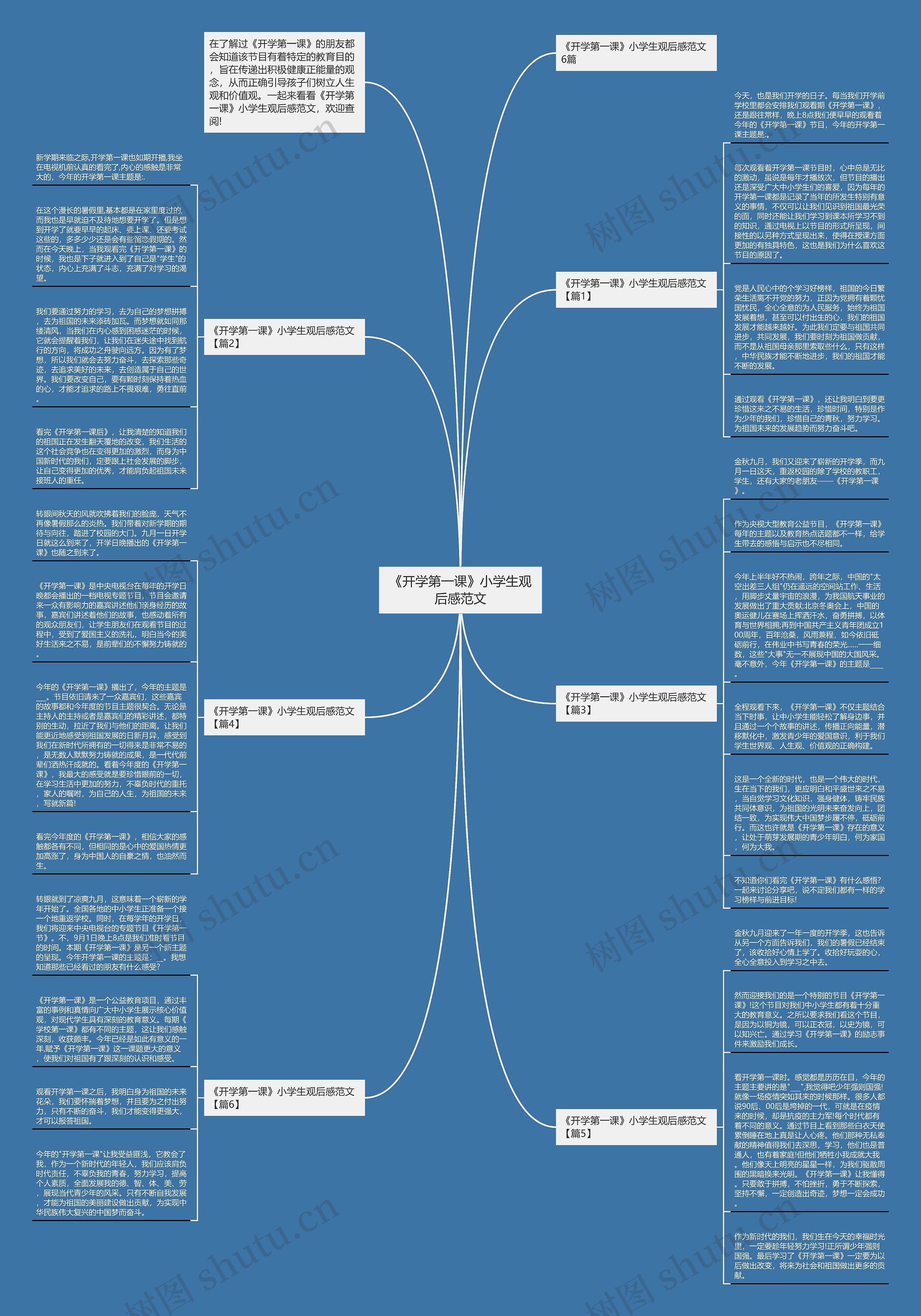《开学第一课》小学生观后感范文思维导图