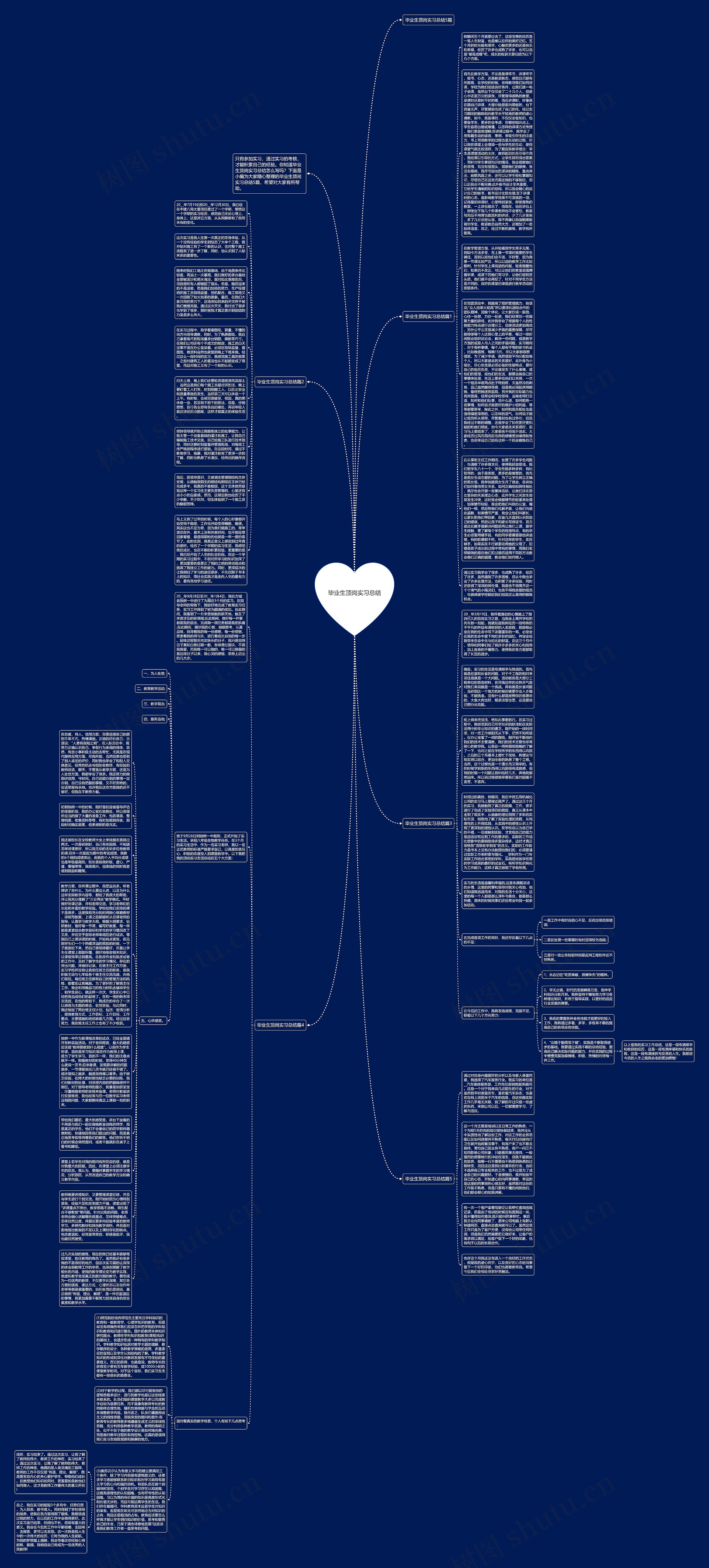 毕业生顶岗实习总结思维导图