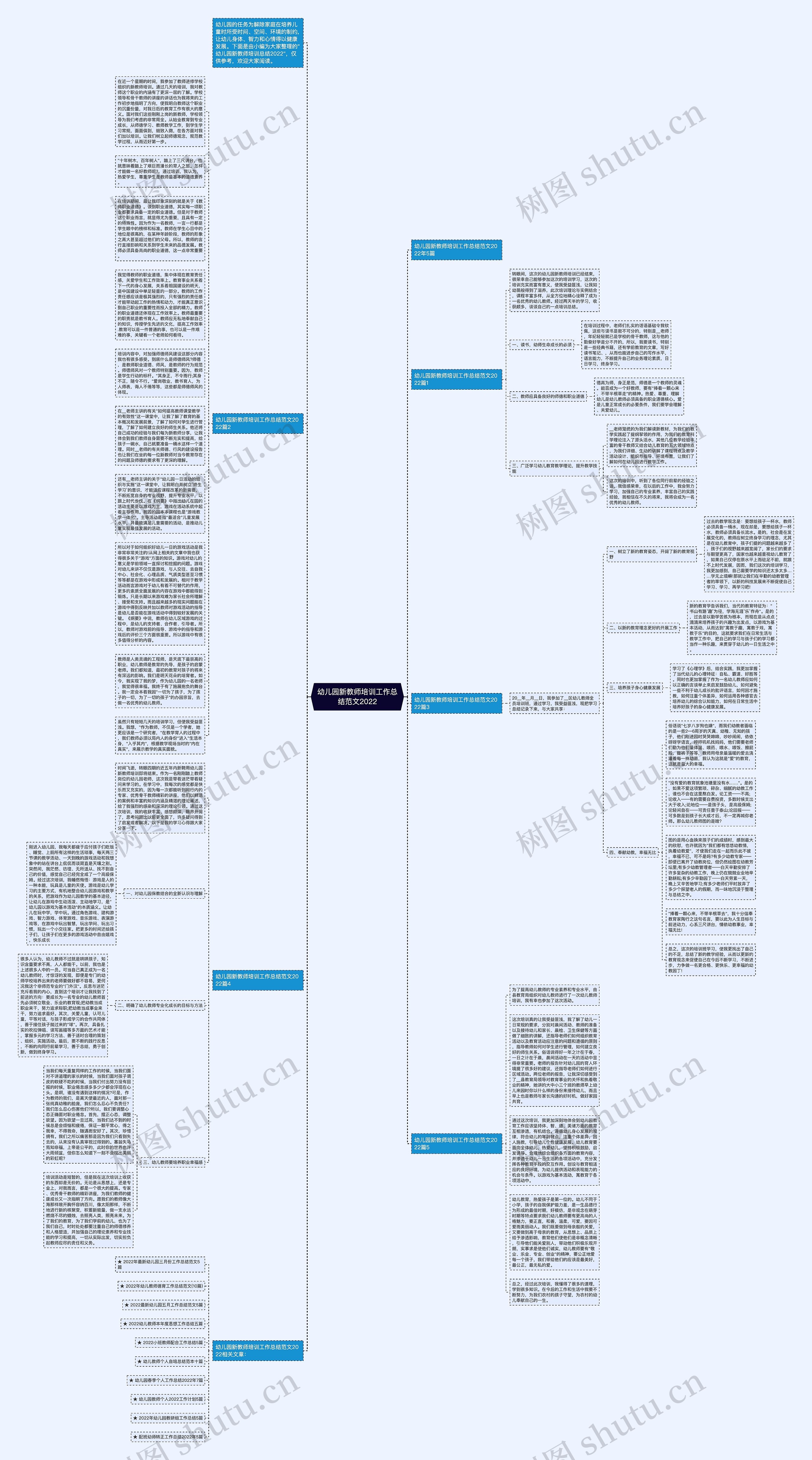 幼儿园新教师培训工作总结范文2022思维导图