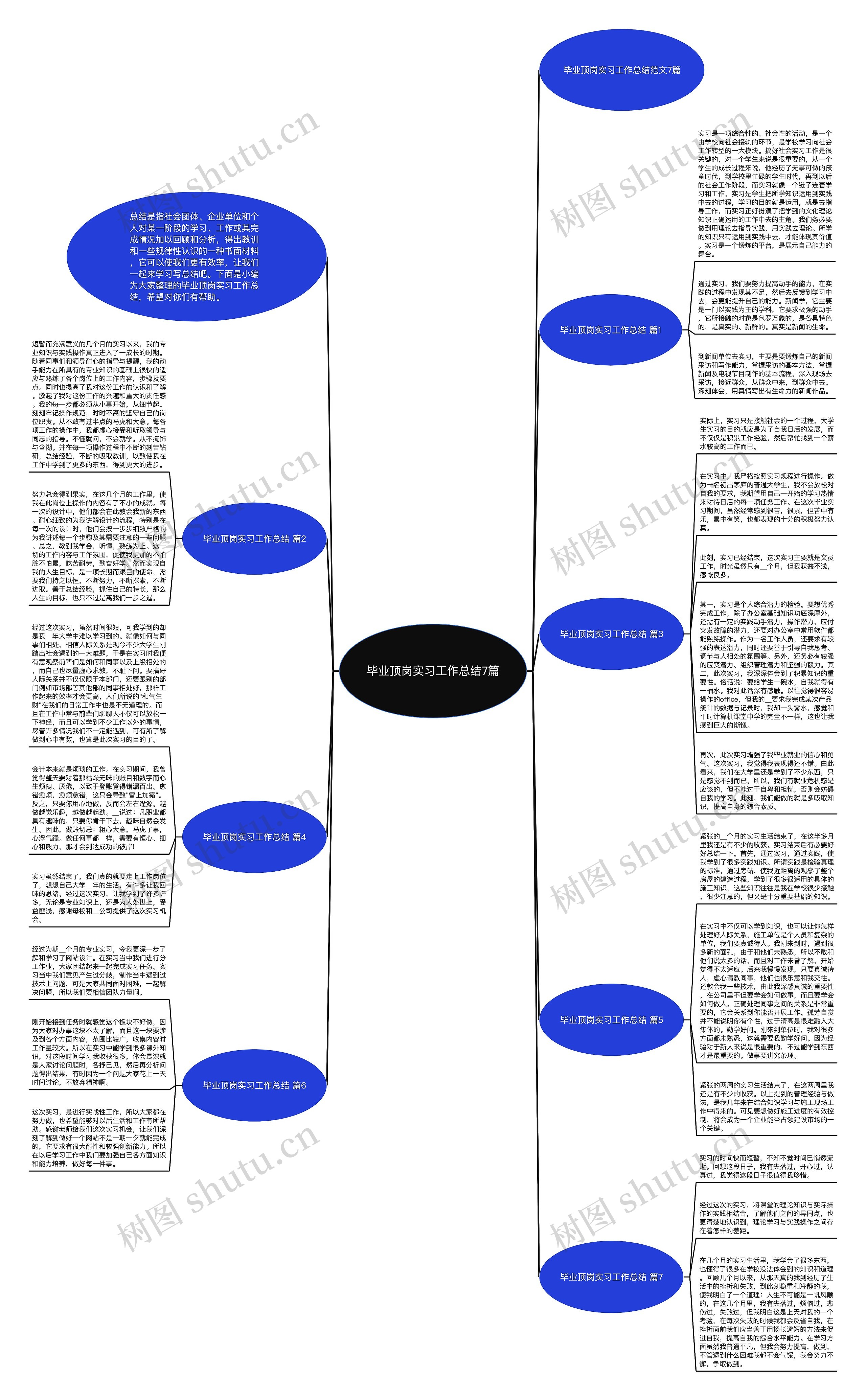 毕业顶岗实习工作总结7篇思维导图