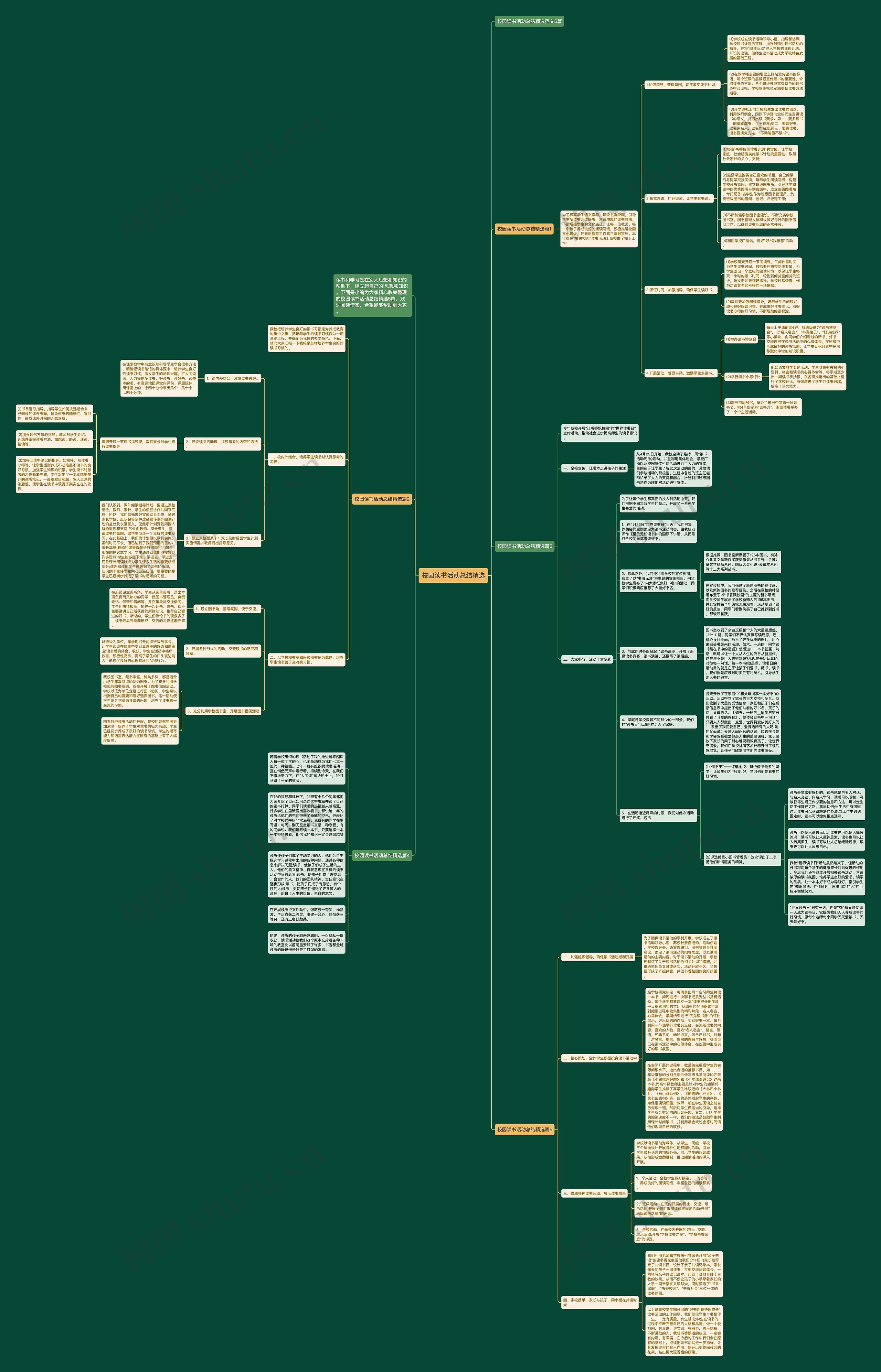 校园读书活动总结精选思维导图