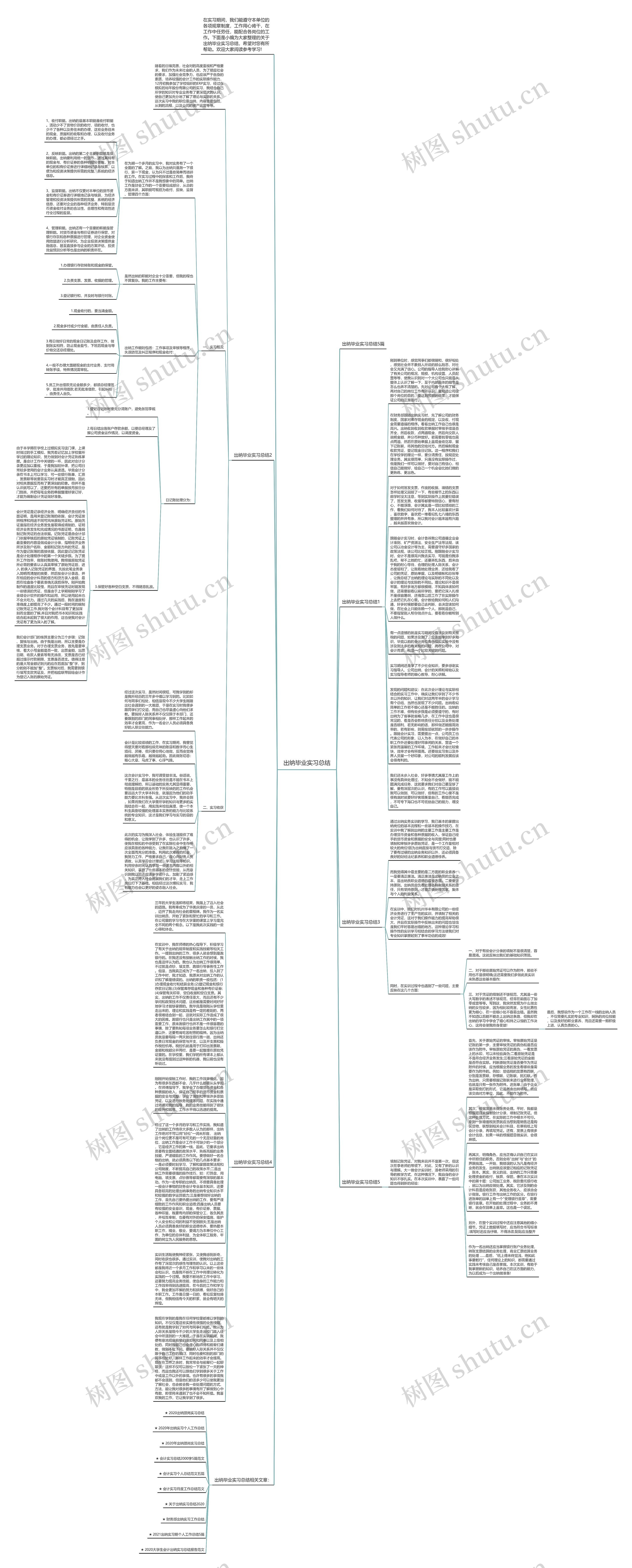 出纳毕业实习总结思维导图