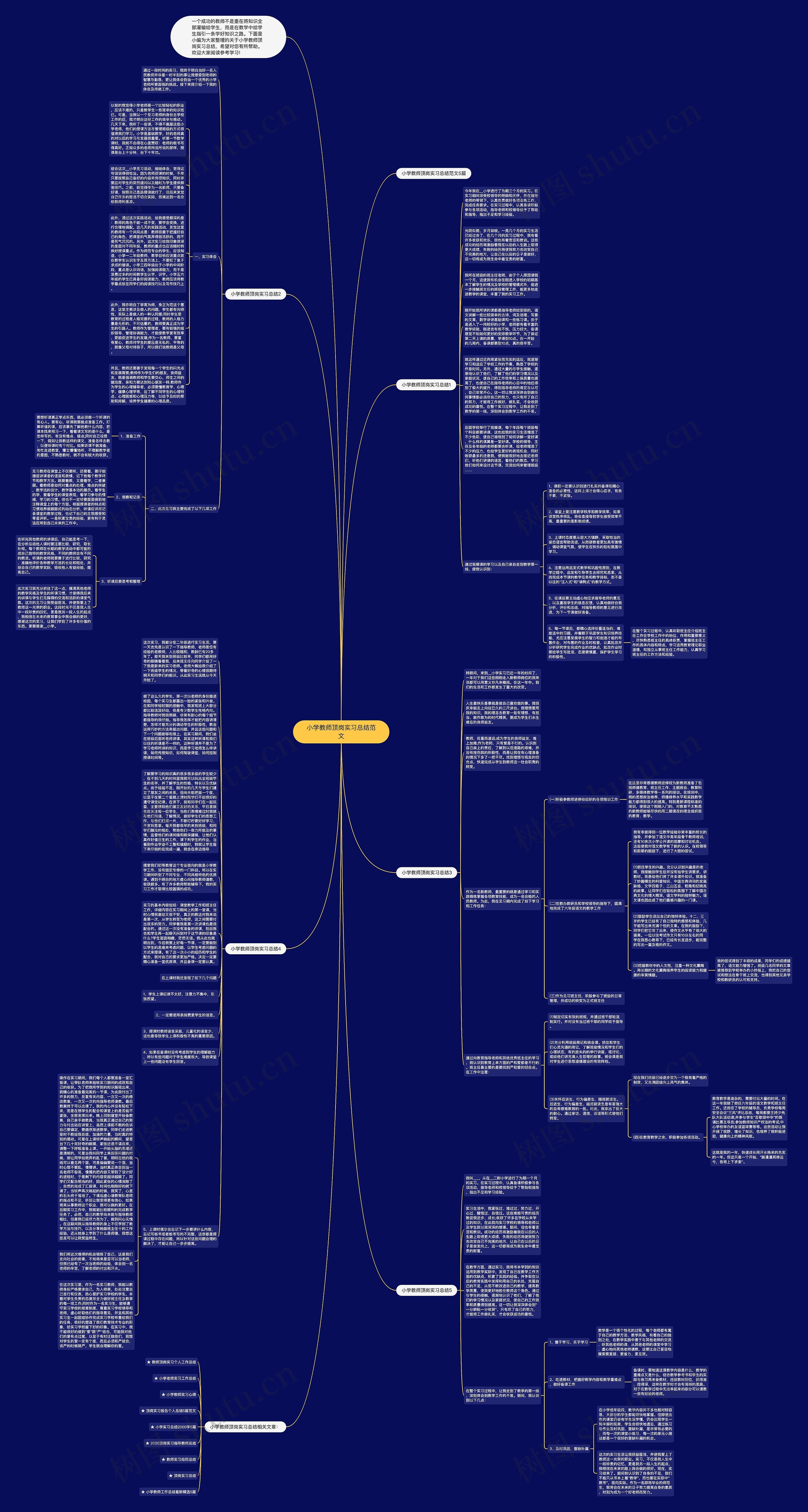 小学教师顶岗实习总结范文思维导图