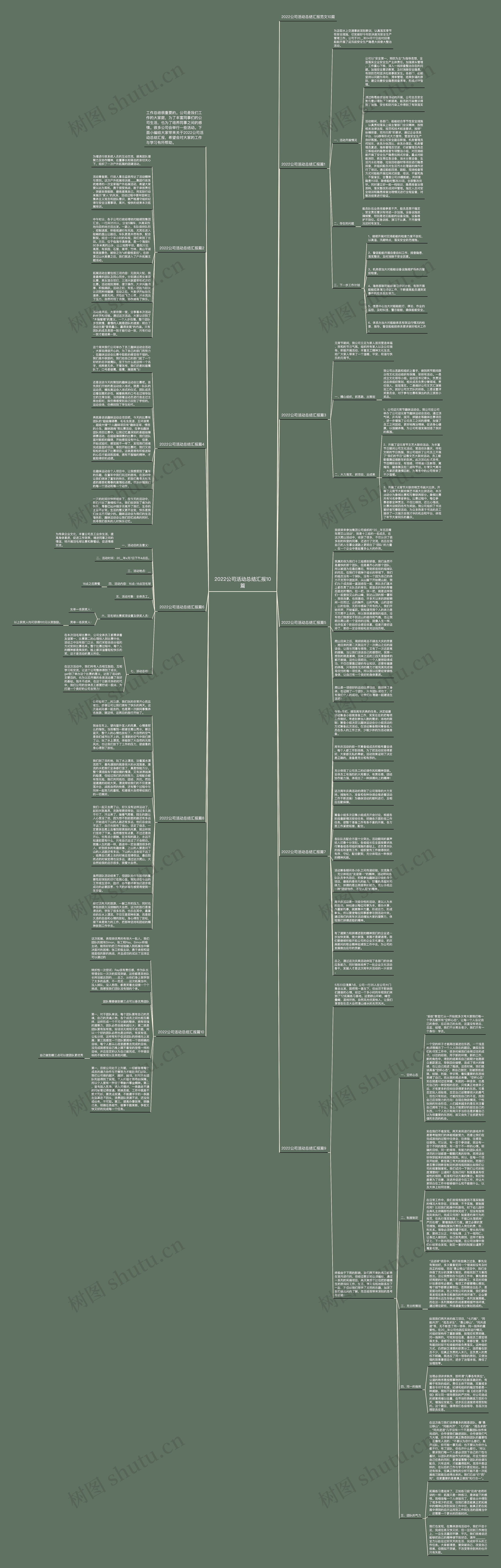 2022公司活动总结汇报10篇思维导图