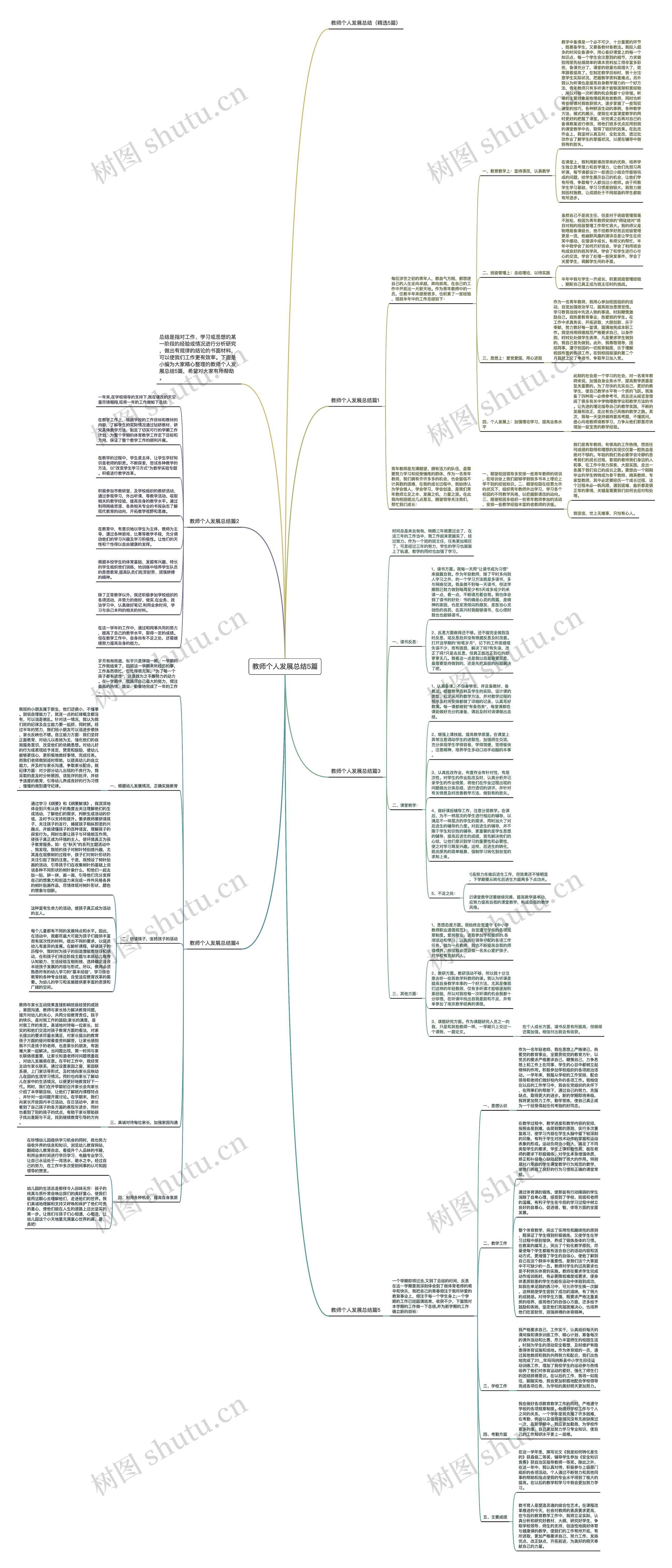 教师个人发展总结5篇思维导图
